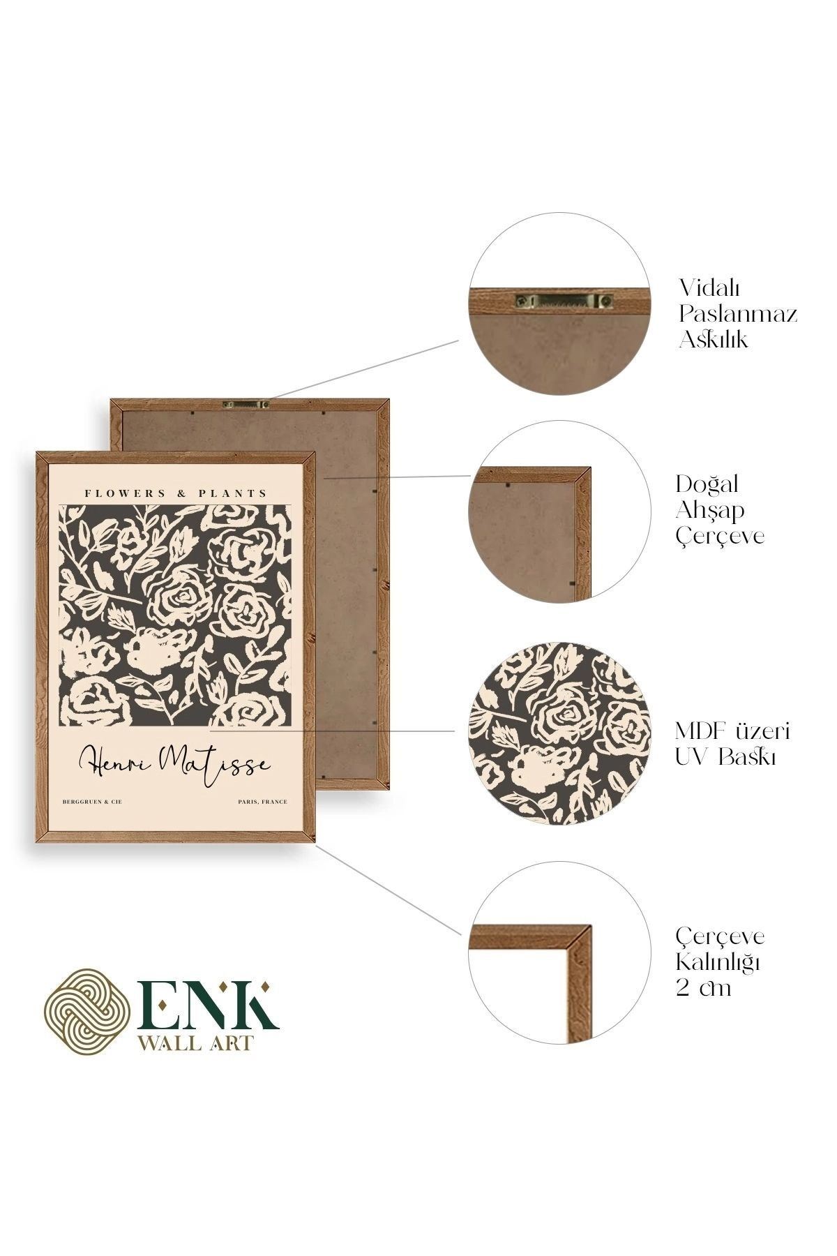 Henri Matisse Ahşap Çerçeveli Tablo 17 x 23