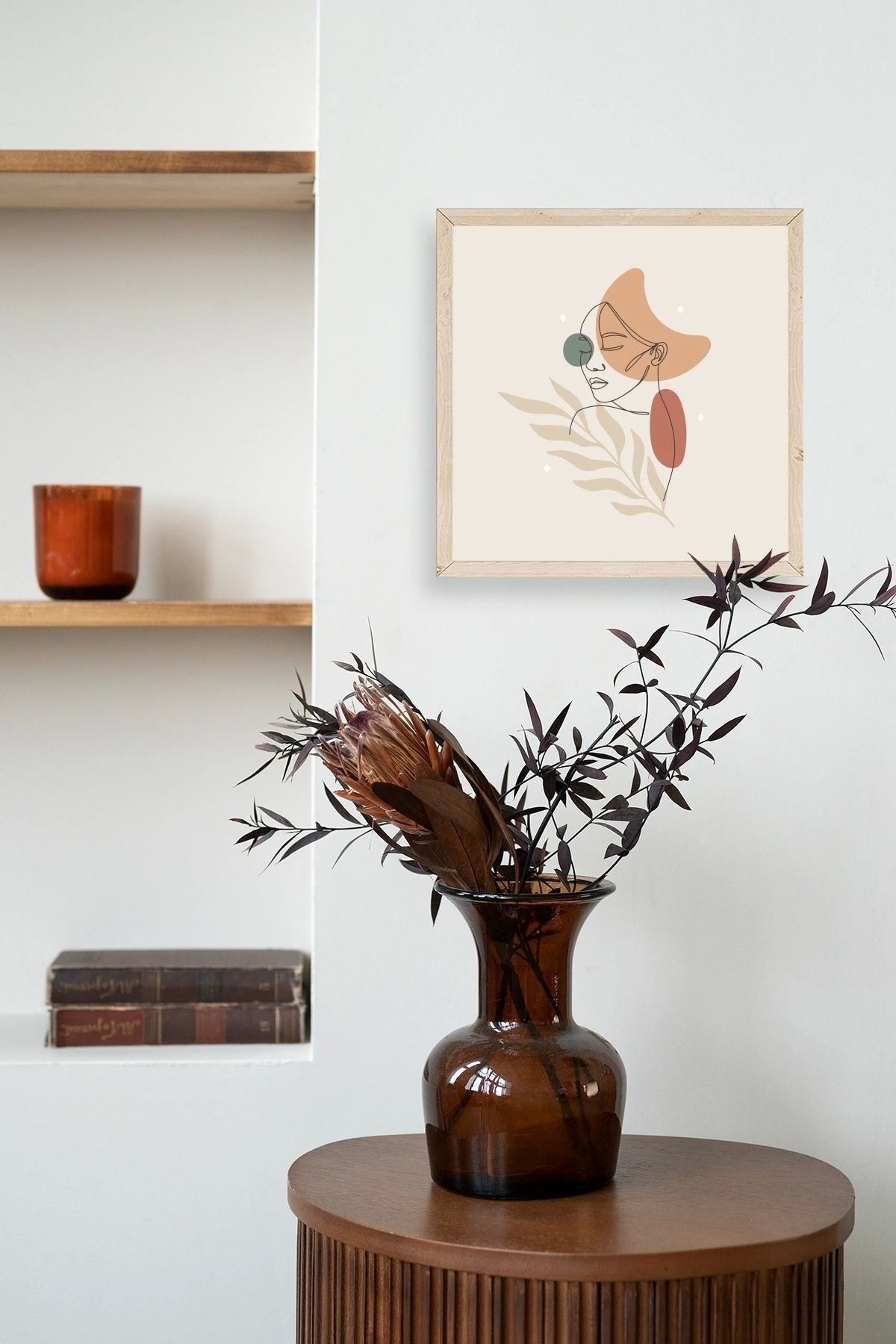 Modern Ahşap Çerçeveli Tablo 50 x 50