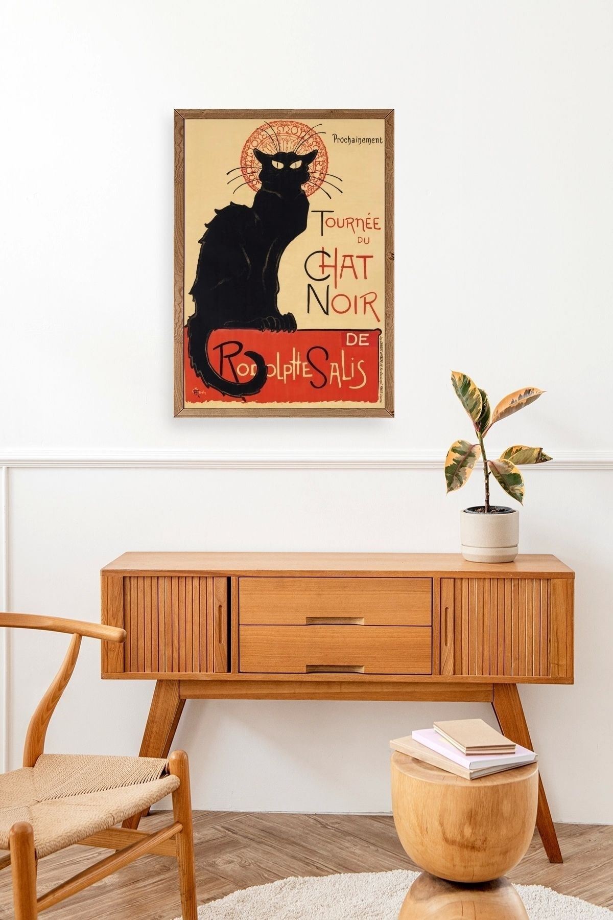 Chat Noir Ahşap Çerçeveli Tablo 50 x 70