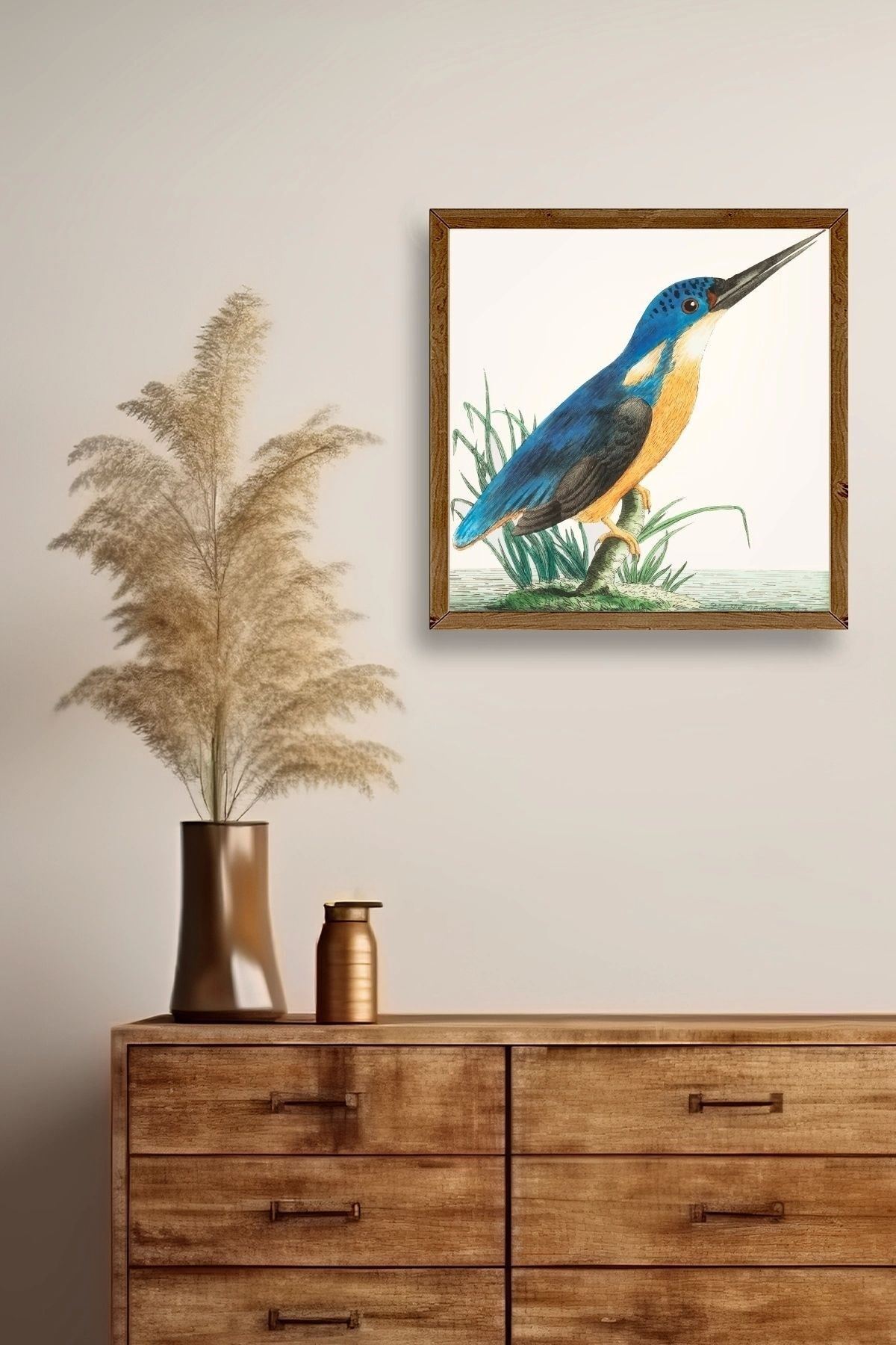 Kuş Ahşap Çerçeveli Tablo 42 x 42