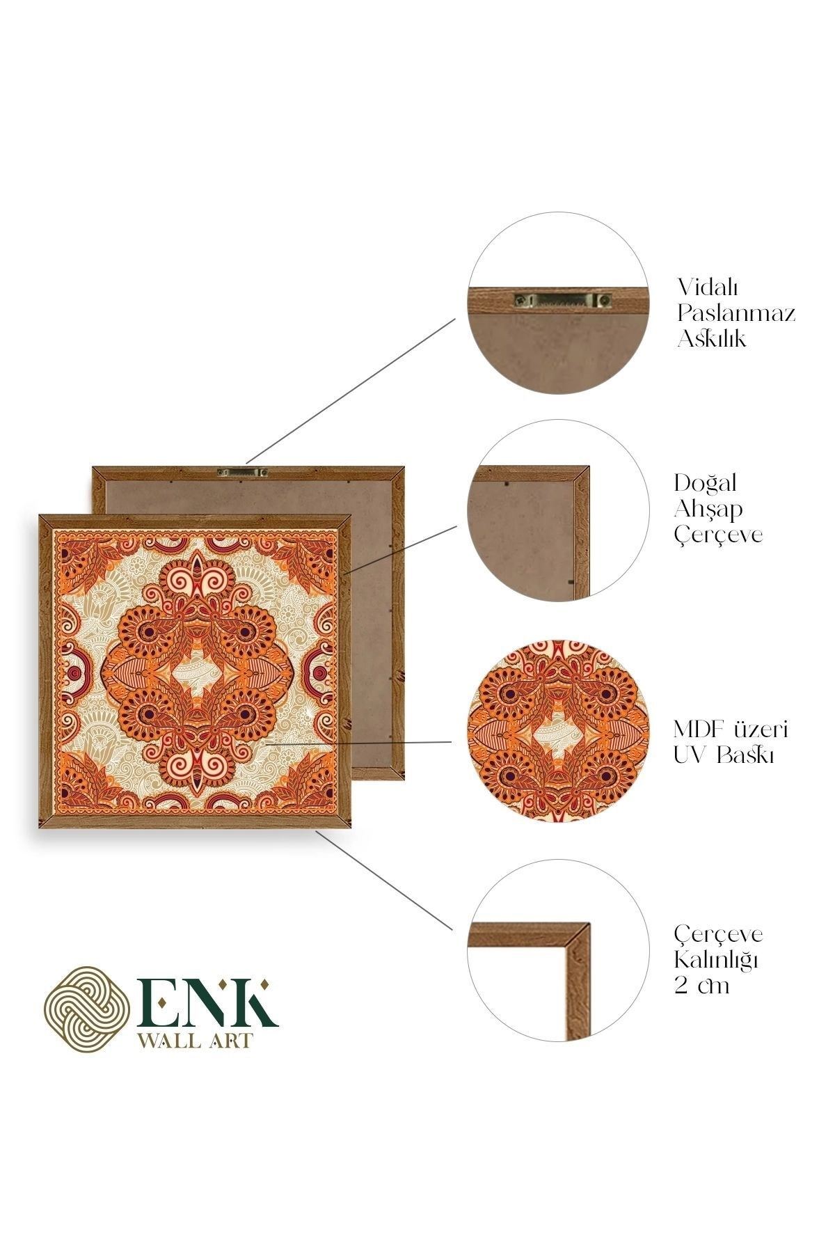 Motif Ahşap Çerçeveli Tablo 50 x 50