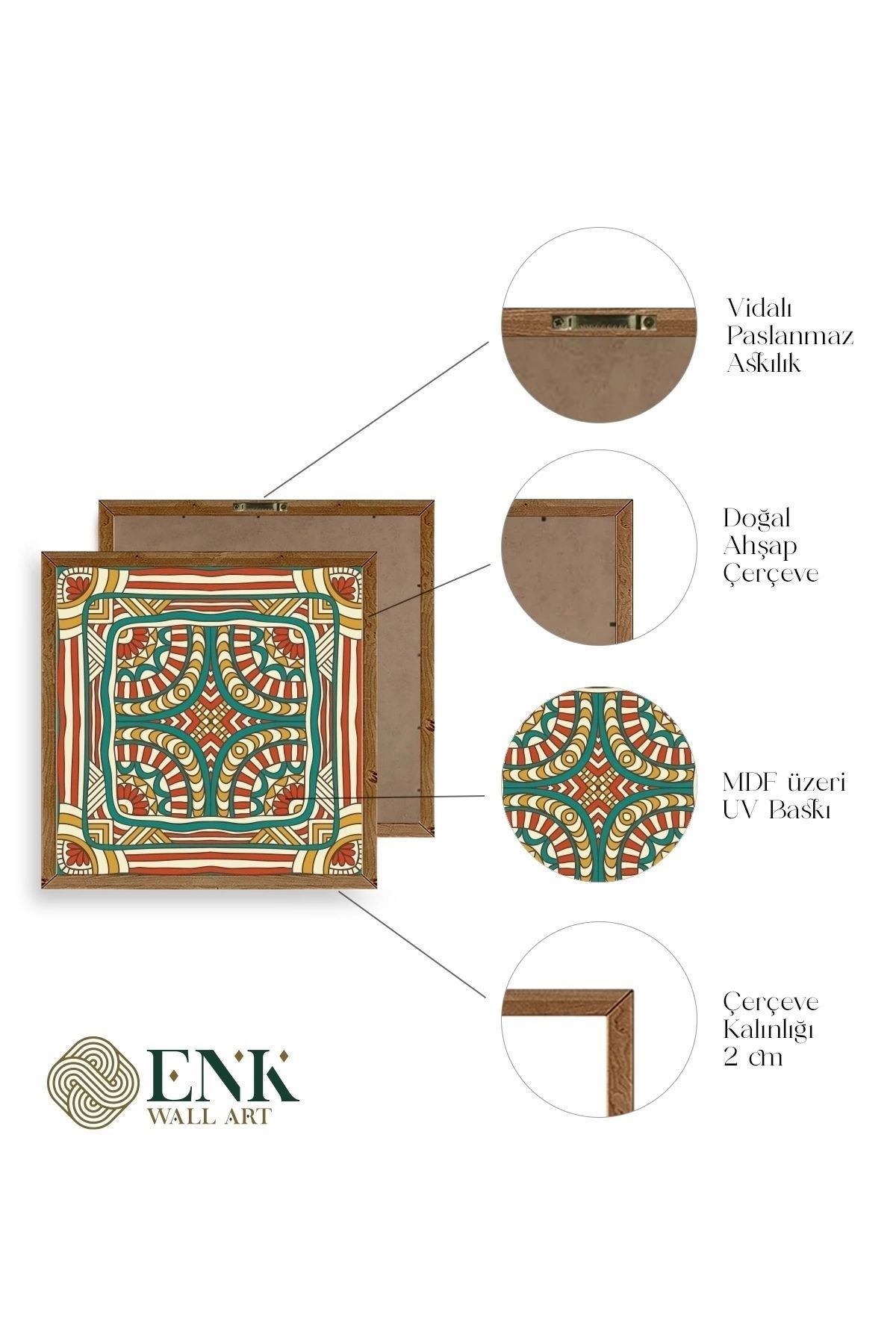 Motif Ahşap Çerçeveli Tablo 42 x 42