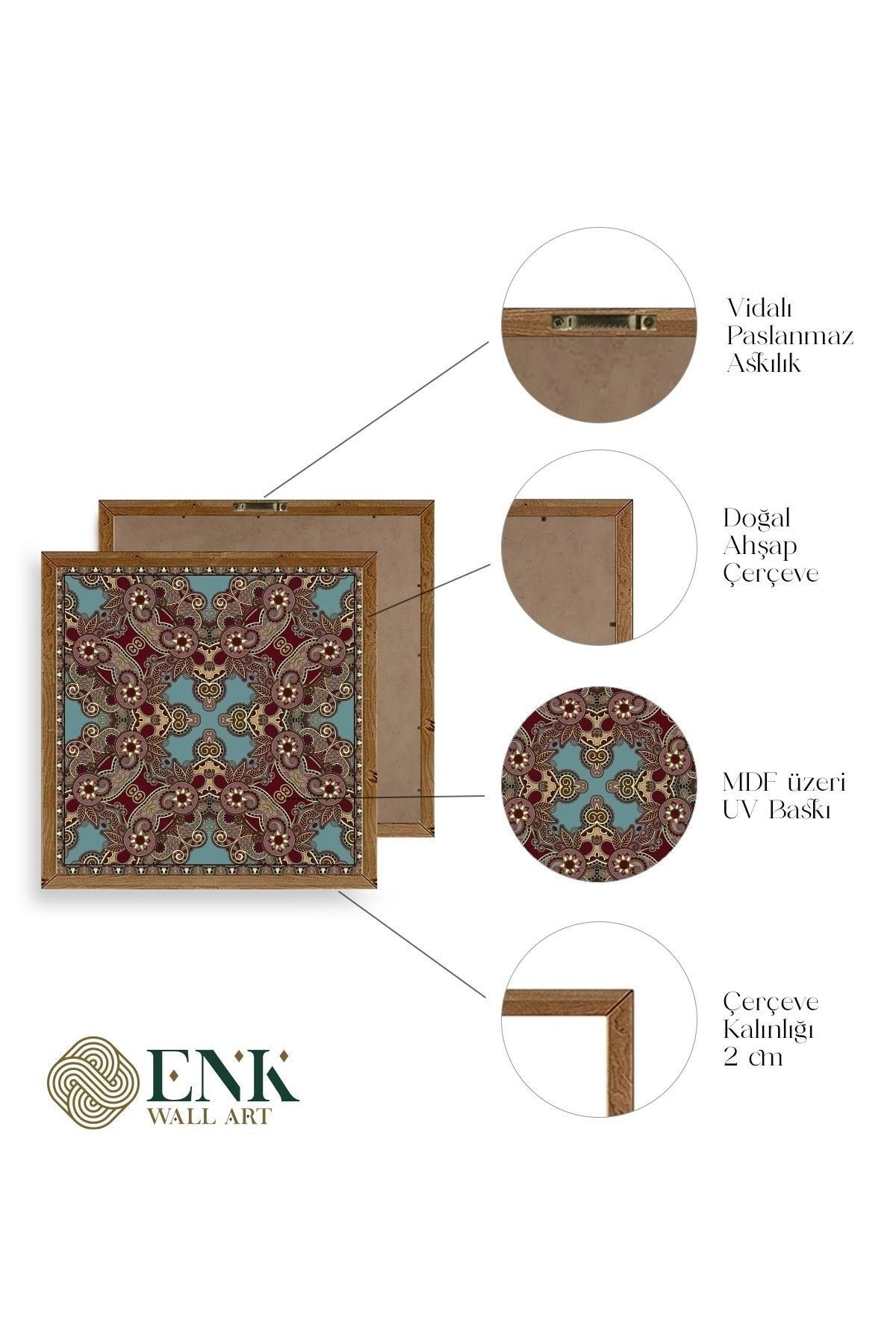 Desen Ahşap Çerçeveli Tablo 23 x 23