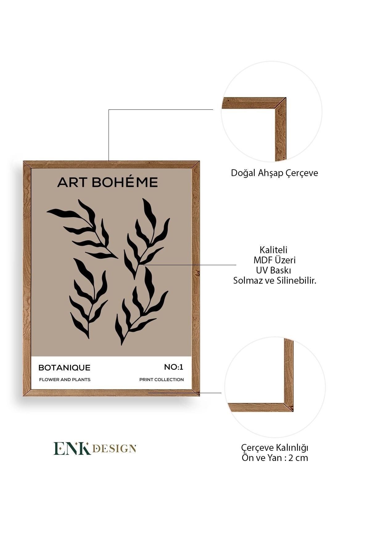 Art Boheme Ahşap Çerçeveli Tablo 50 x 70