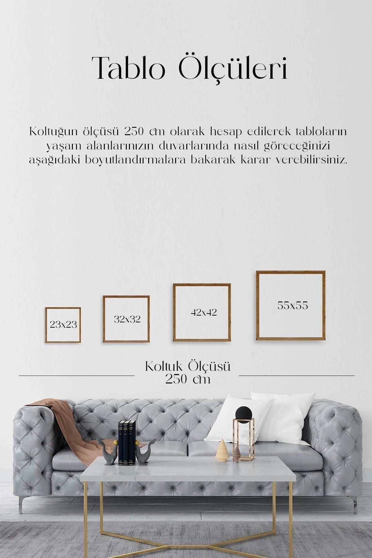 Yaprak Ahşap Çerçeveli Tablo 23 x 23