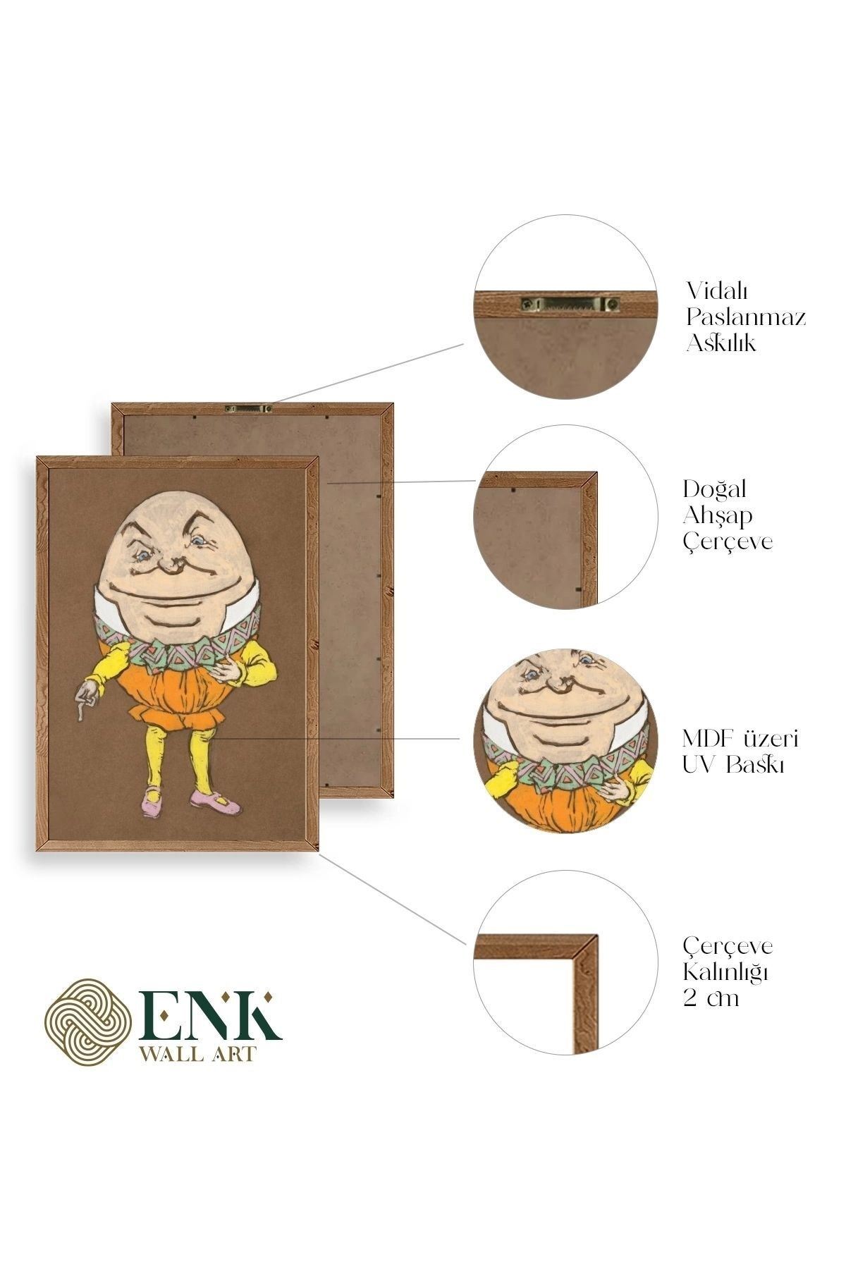 Yumurta Adam Ahşap Çerçeveli Tablo 17 x 23