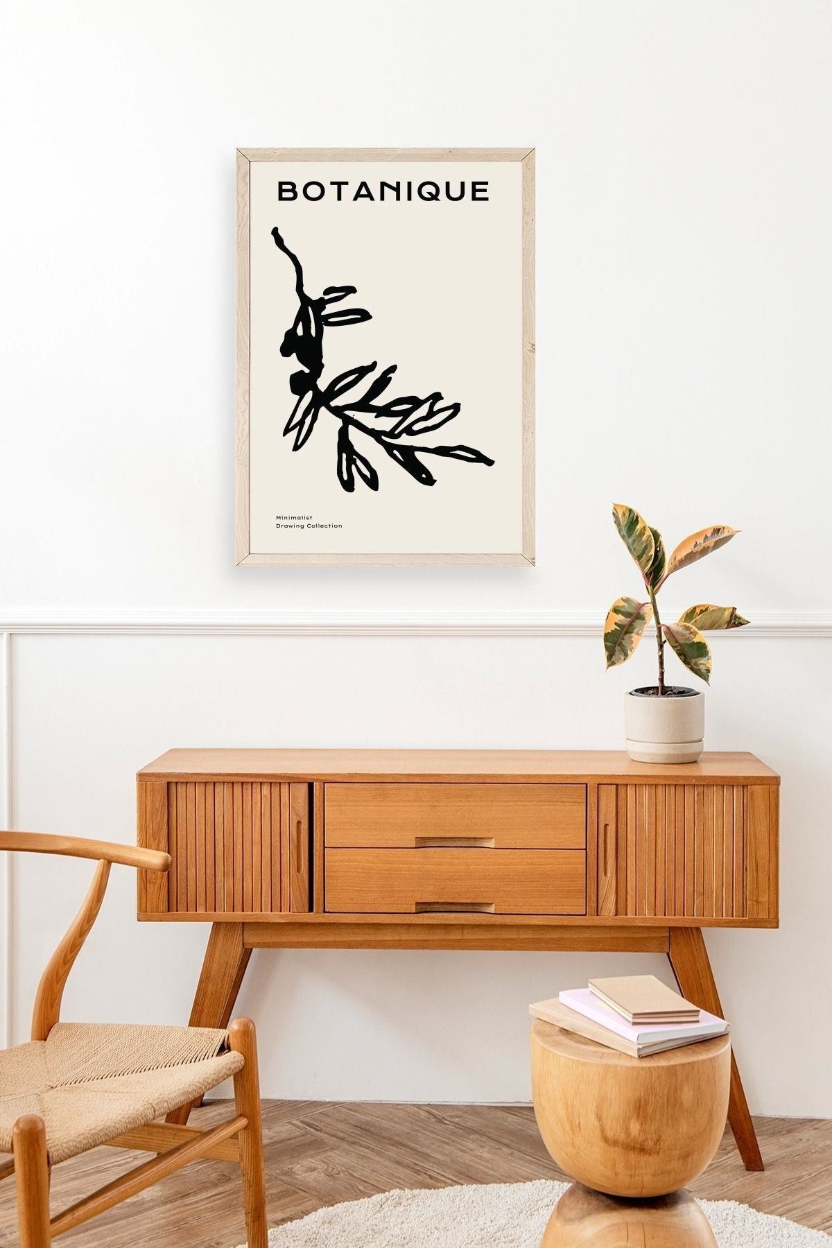 Yaprak Ahşap Çerçeveli Tablo 23 x 30