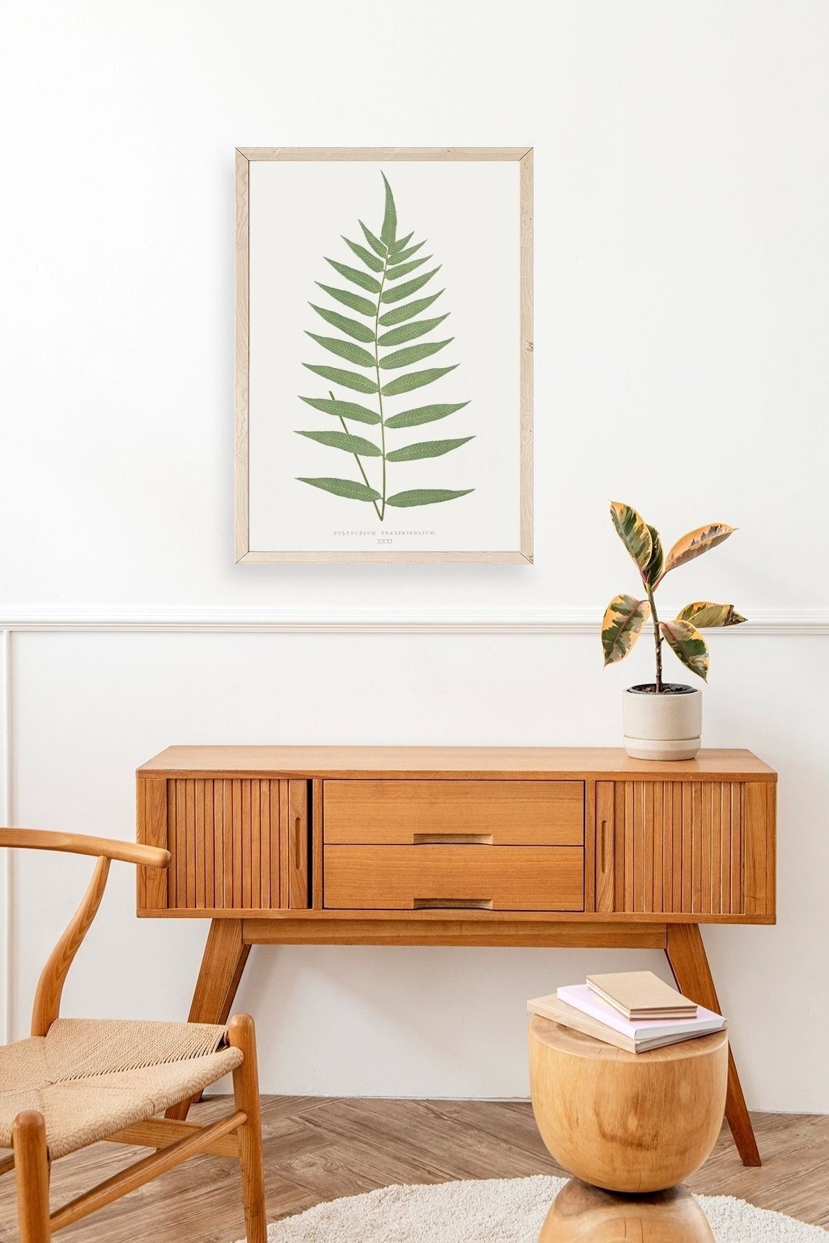 Polypodium Franxinifolium Ahşap Çerçeveli Tablo 17 x 23