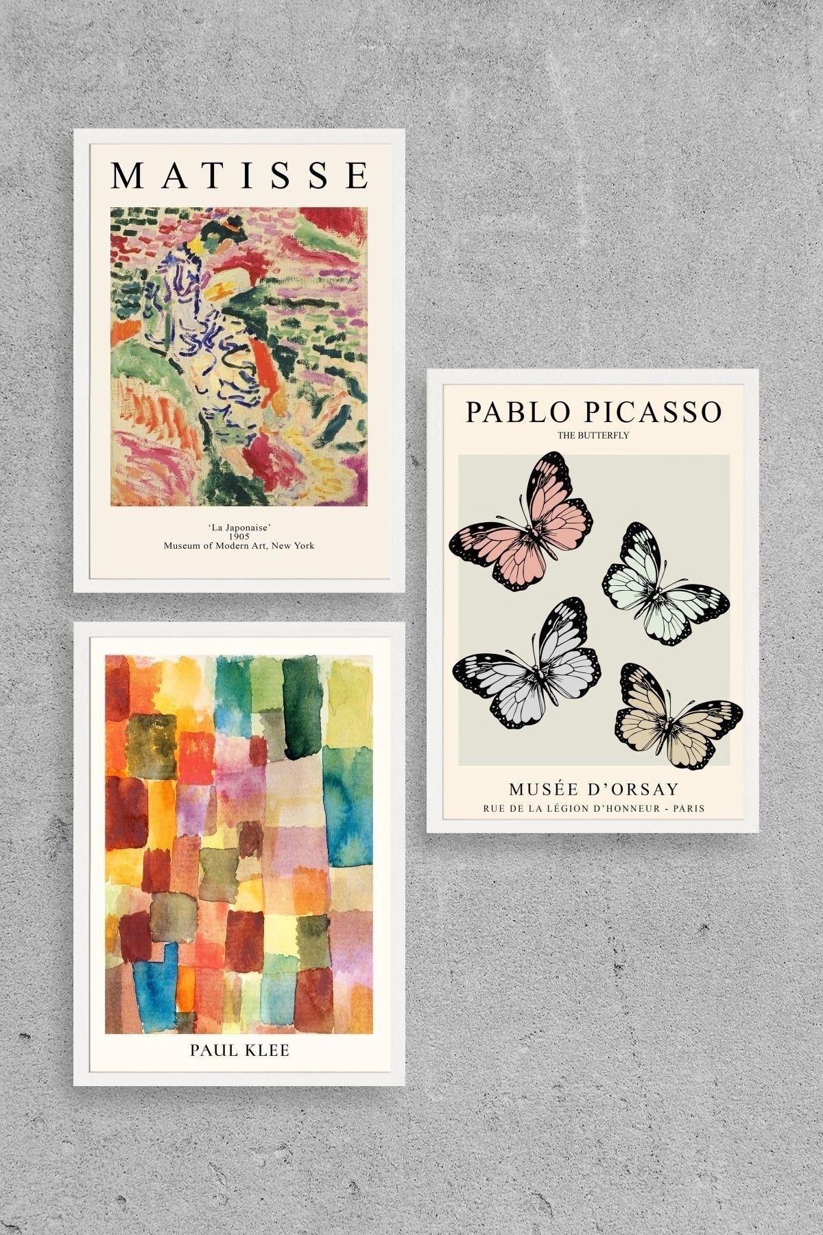 Matisse Üçlü Ahşap Çerçeveli Tablo 23 x 30