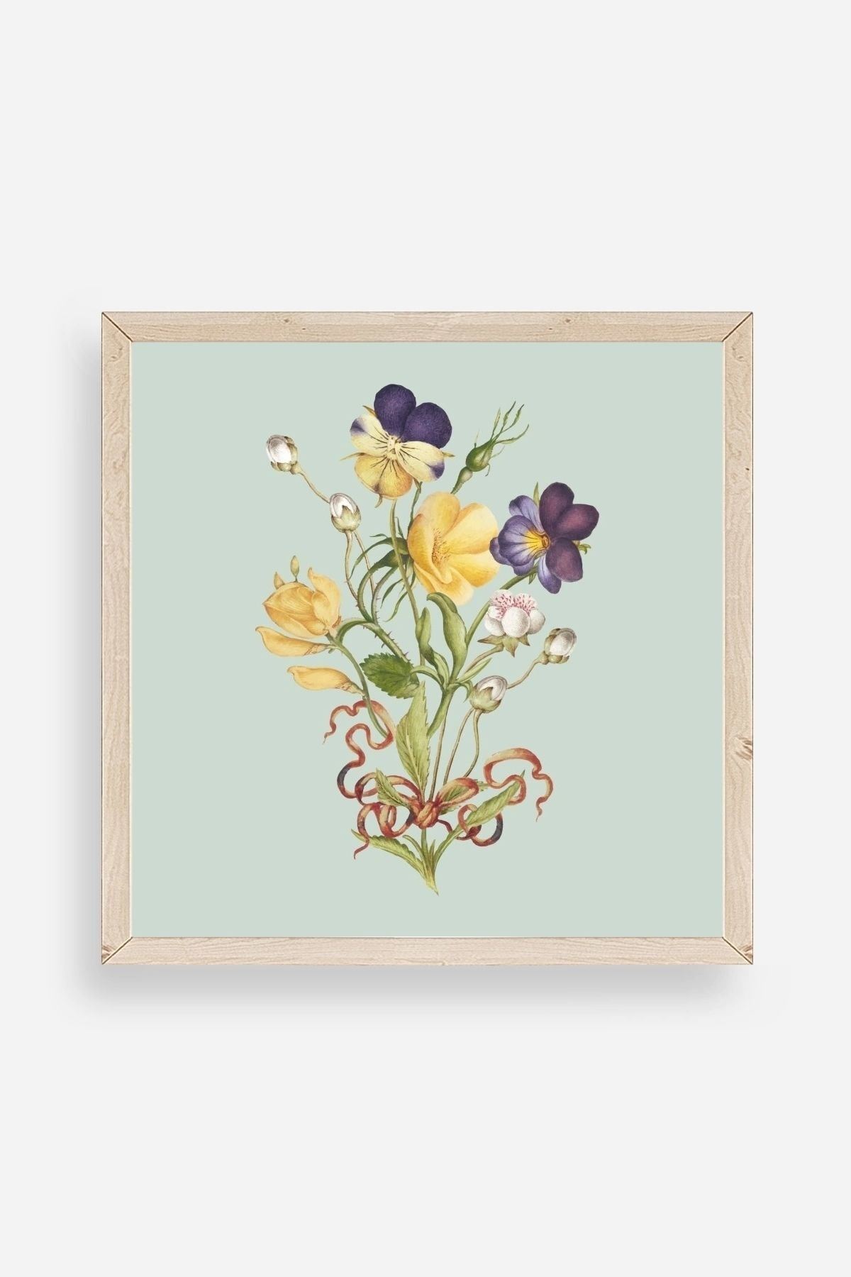 Çiçek Ahşap Çerçeveli Tablo 50 x 50