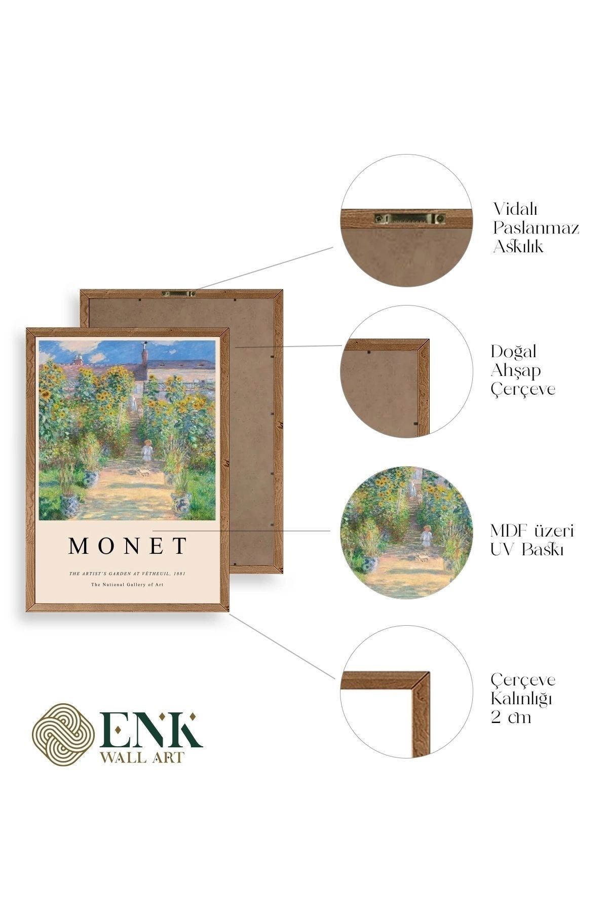 Monet Ahşap Çerçeveli Tablo 23 x 30