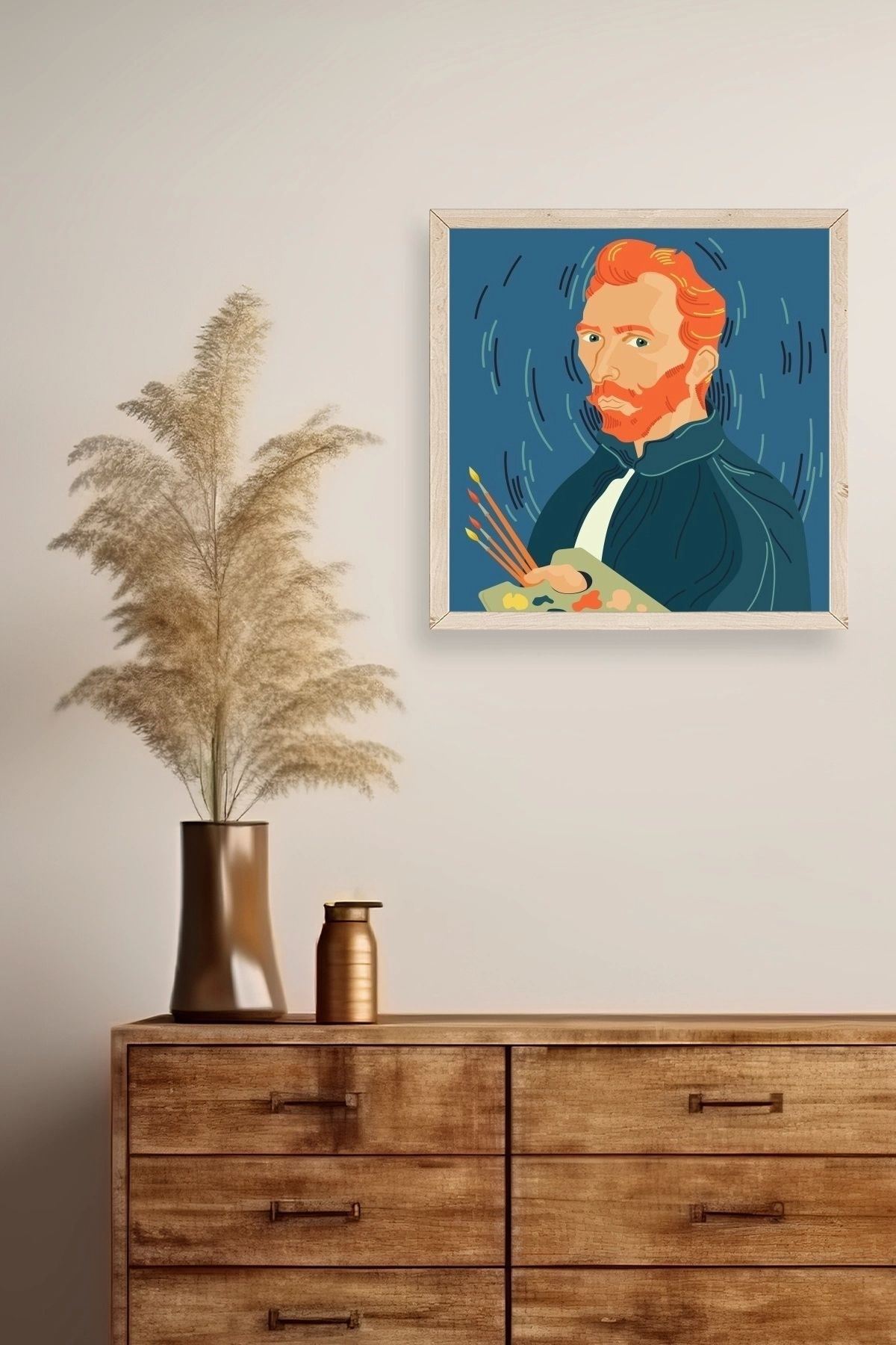 Van Gogh Ahşap Çerçeveli Tablo 42 x 42