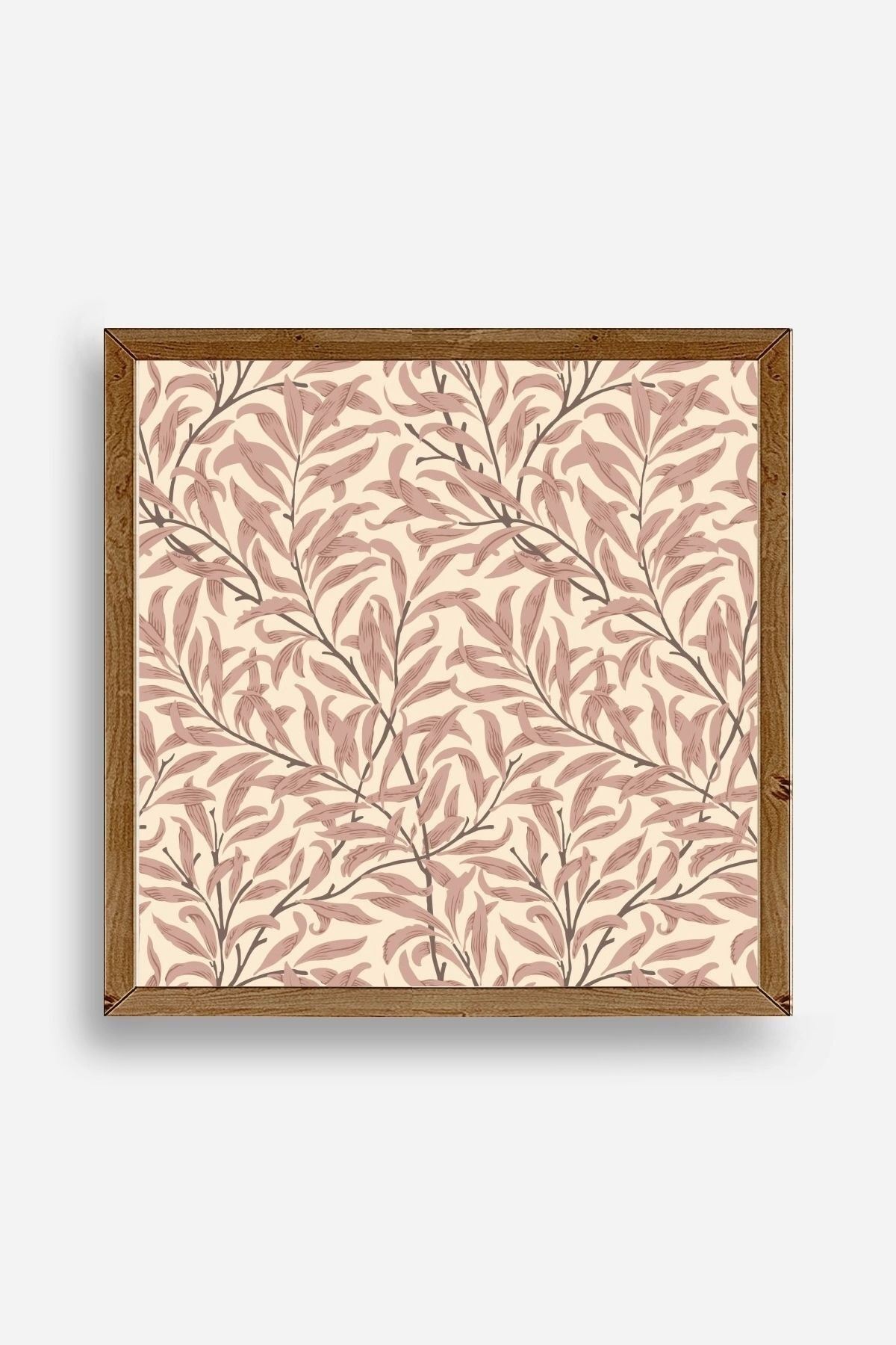 Yaprak Ahşap Çerçeveli Tablo 23 x 23