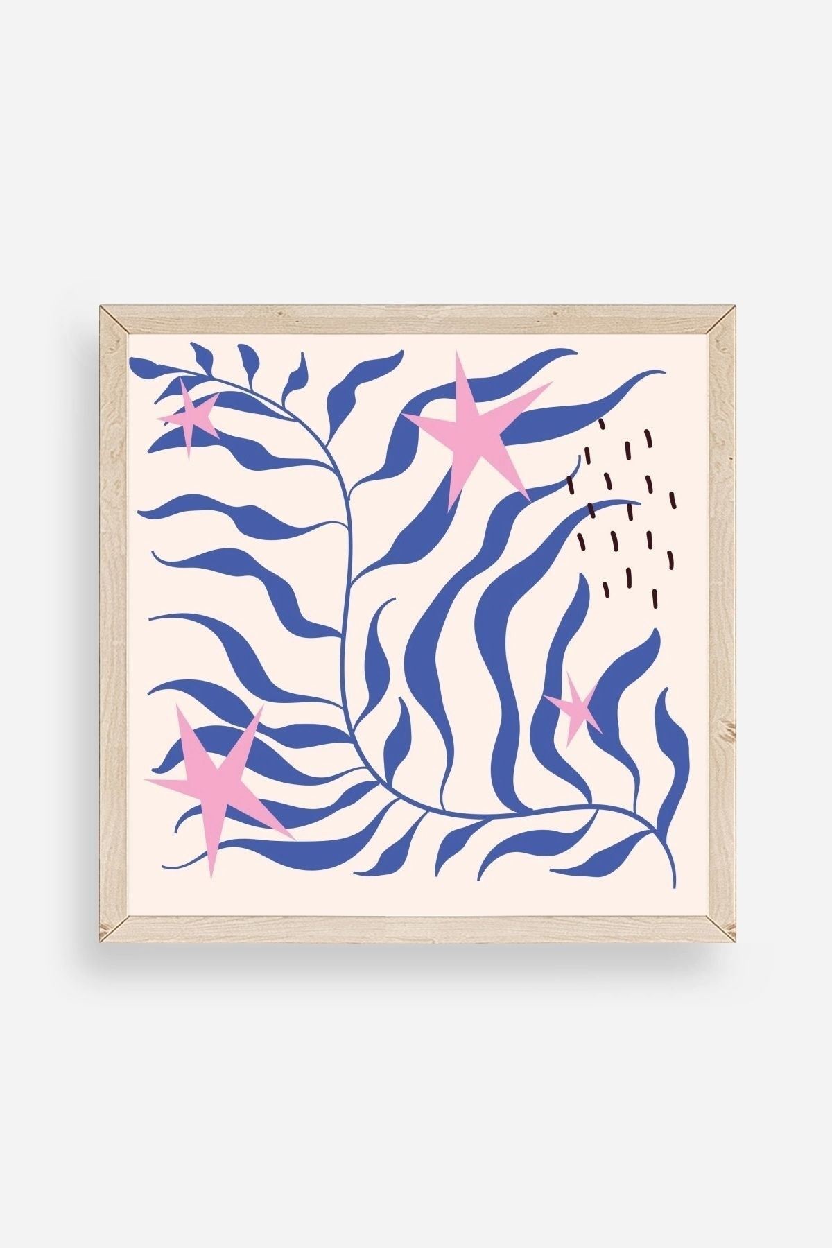 Yaprak Ahşap Çerçeveli Tablo 42 x 42