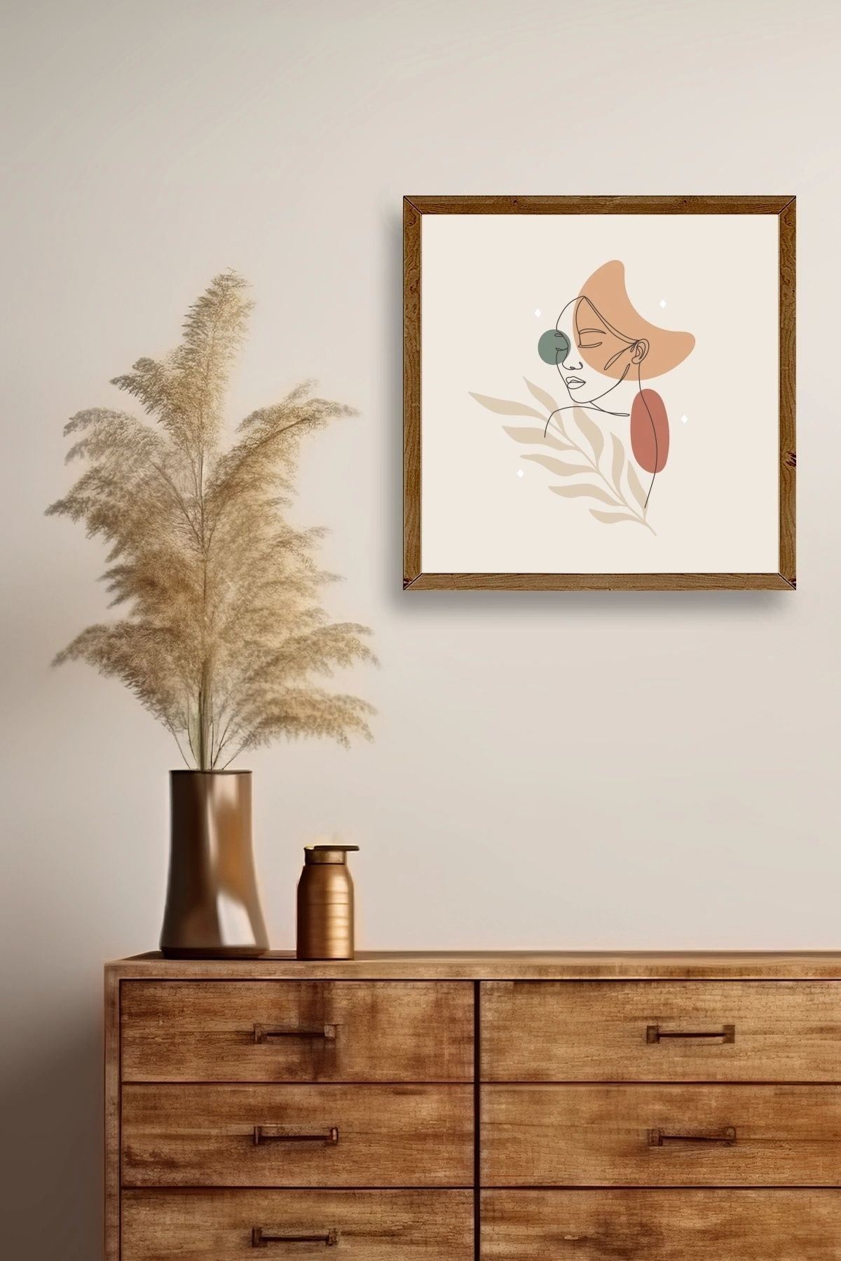 Modern Ahşap Çerçeveli Tablo 50 x 50