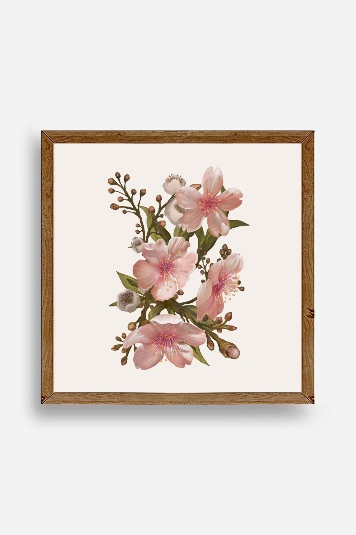 Çiçek Ahşap Çerçeveli Tablo 42 x 42