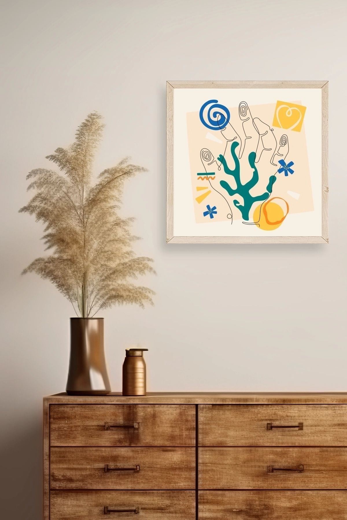 Deniz Ahşap Çerçeveli Tablo 50 x 50