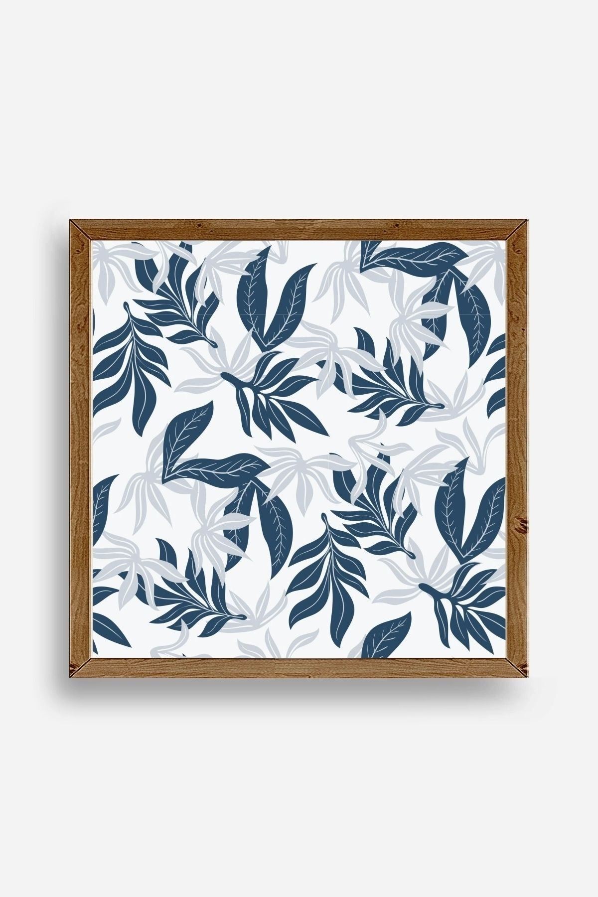Yaprak Ahşap Çerçeveli Tablo 42 x 42