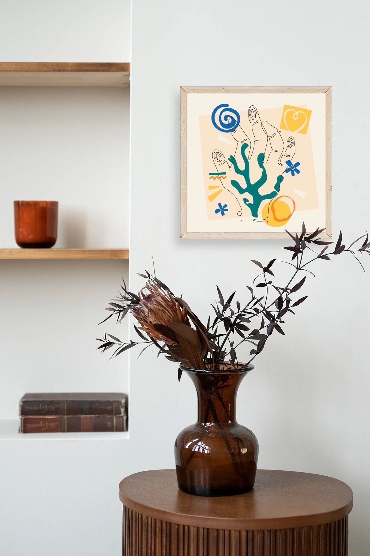 Deniz Ahşap Çerçeveli Tablo 42 x 42