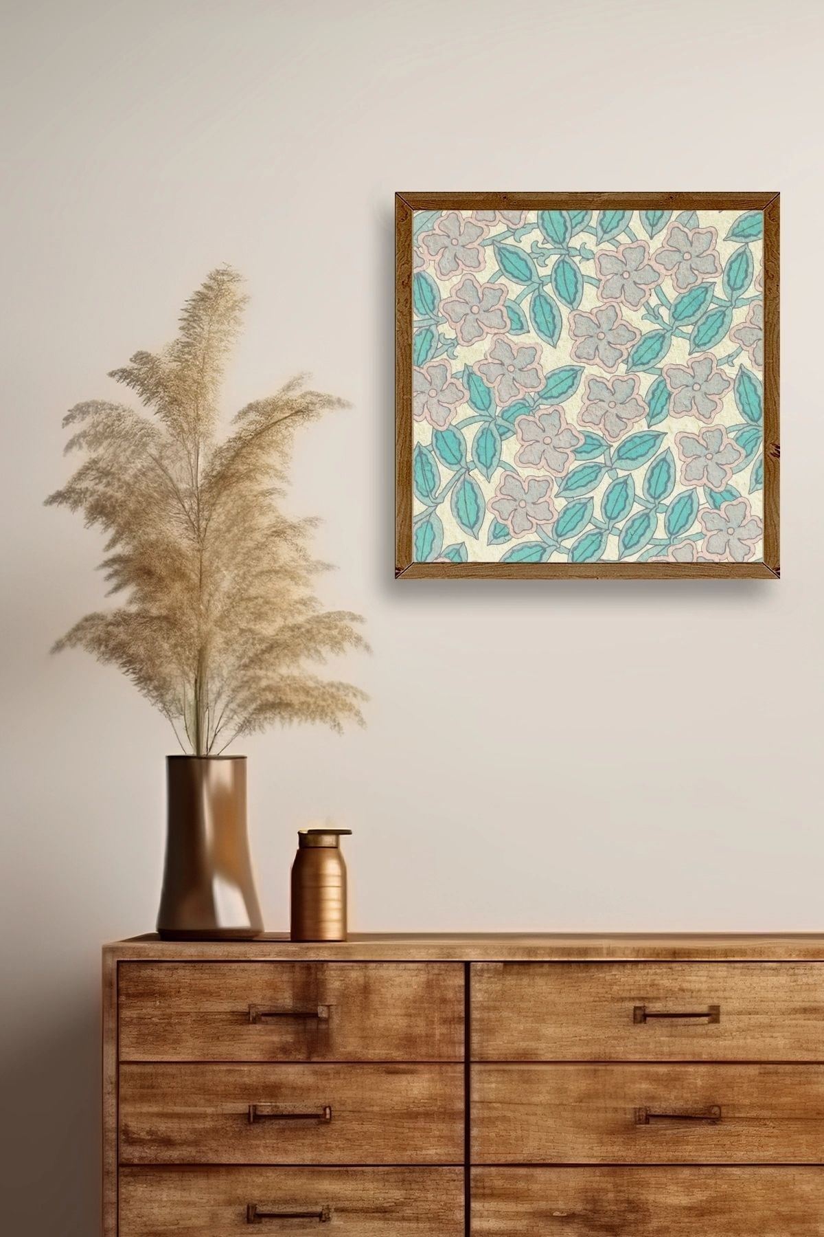 Çiçek Ahşap Çerçeveli Tablo 42 x 42