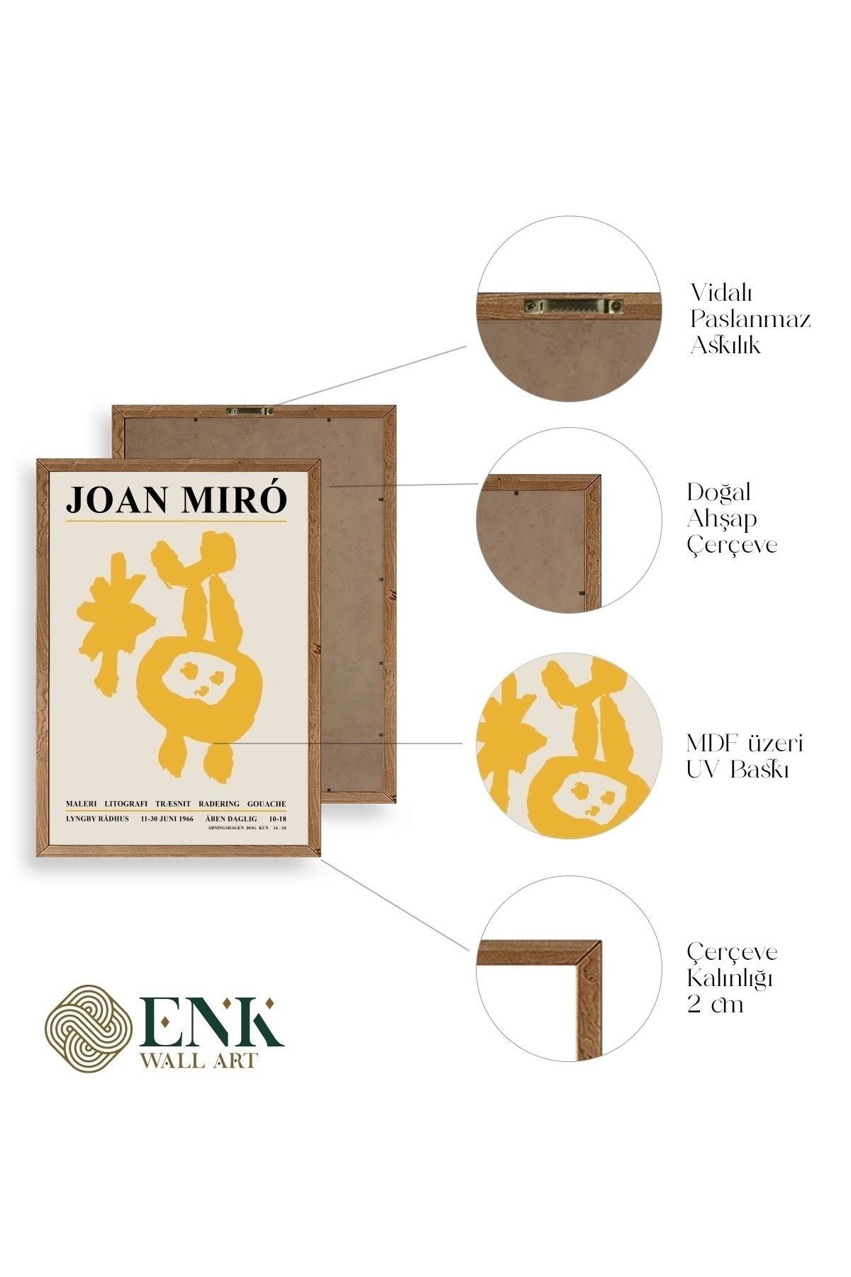 Joan Miro Ahşap Çerçeveli Tablo 30 x 42