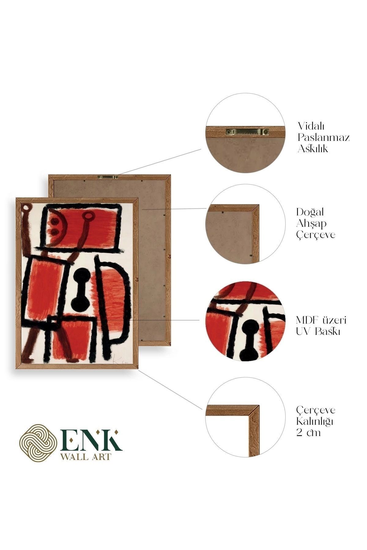 Paul Klee Ahşap Çerçeveli Tablo 17 x 23