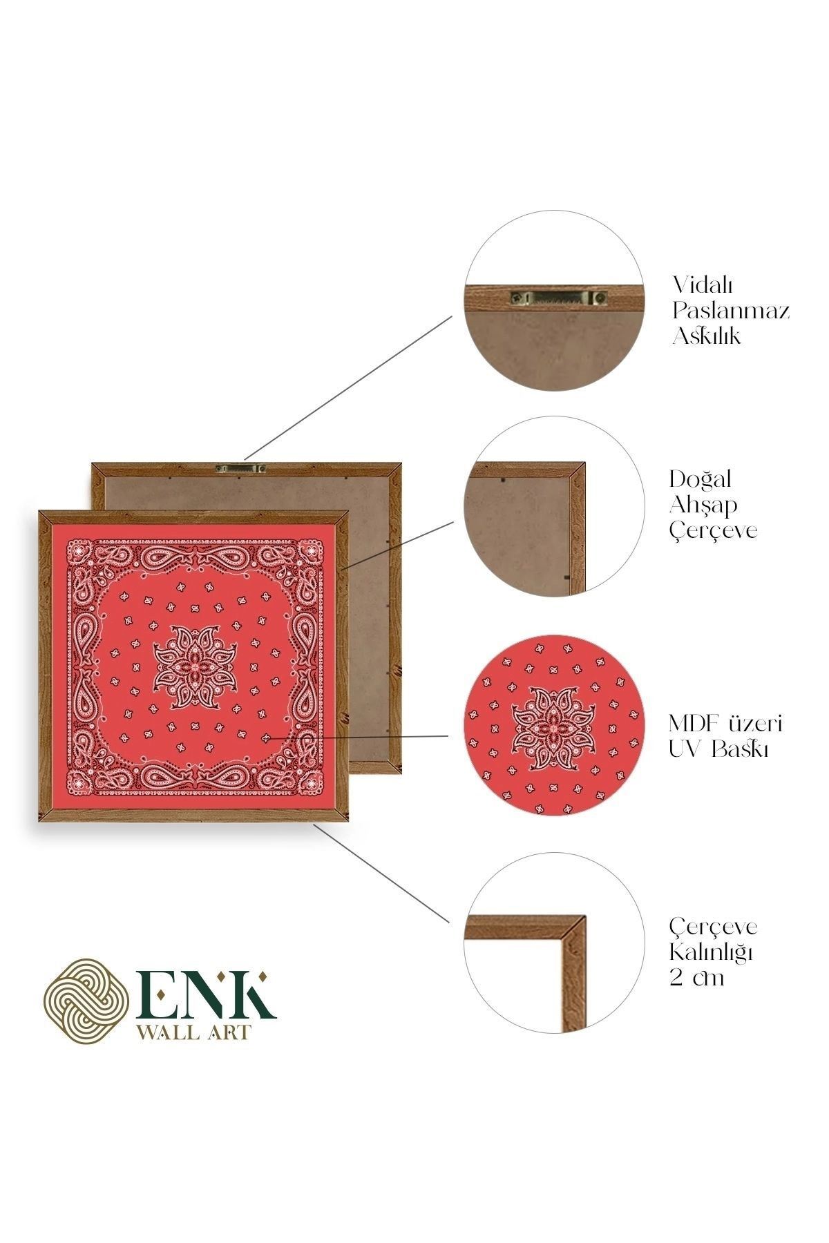 Motif Ahşap Çerçeveli Tablo 50 x 50