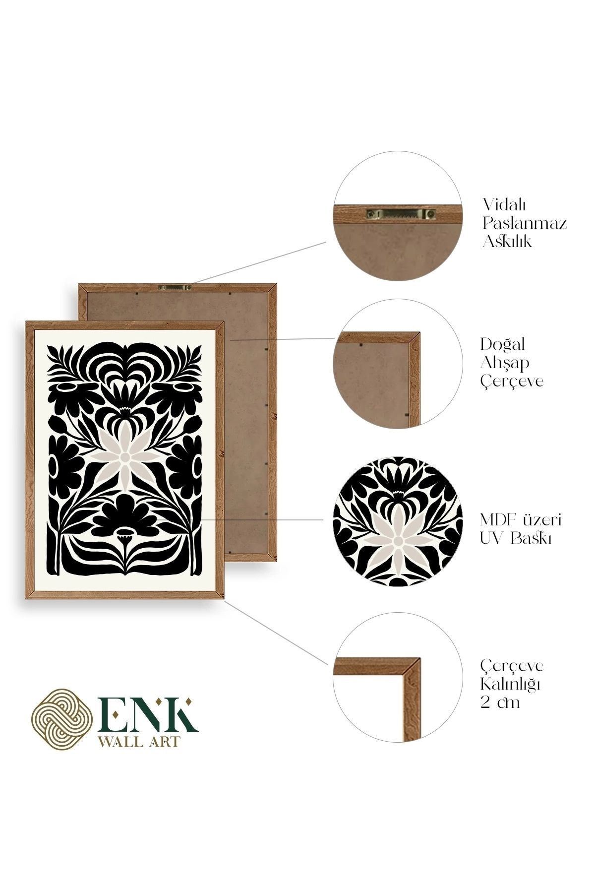 Desen Ahşap Çerçeveli Tablo 50 x 70