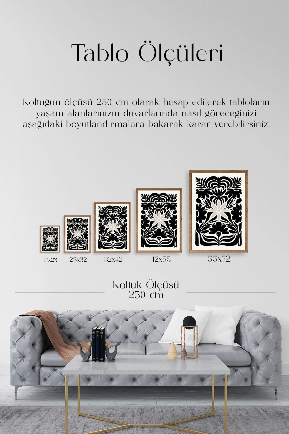 Desen Ahşap Çerçeveli Tablo 30 x 42