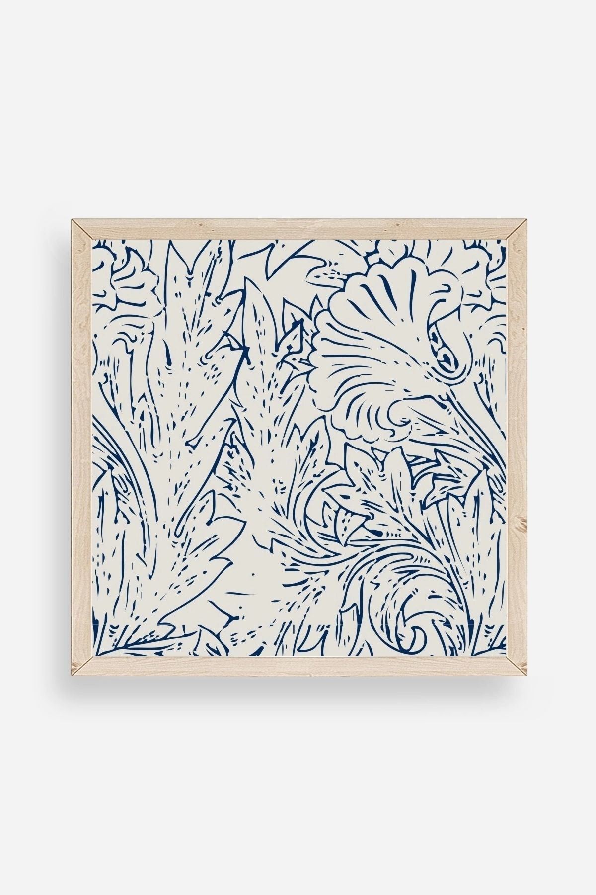 Yaprak Ahşap Çerçeveli Tablo 50 x 50