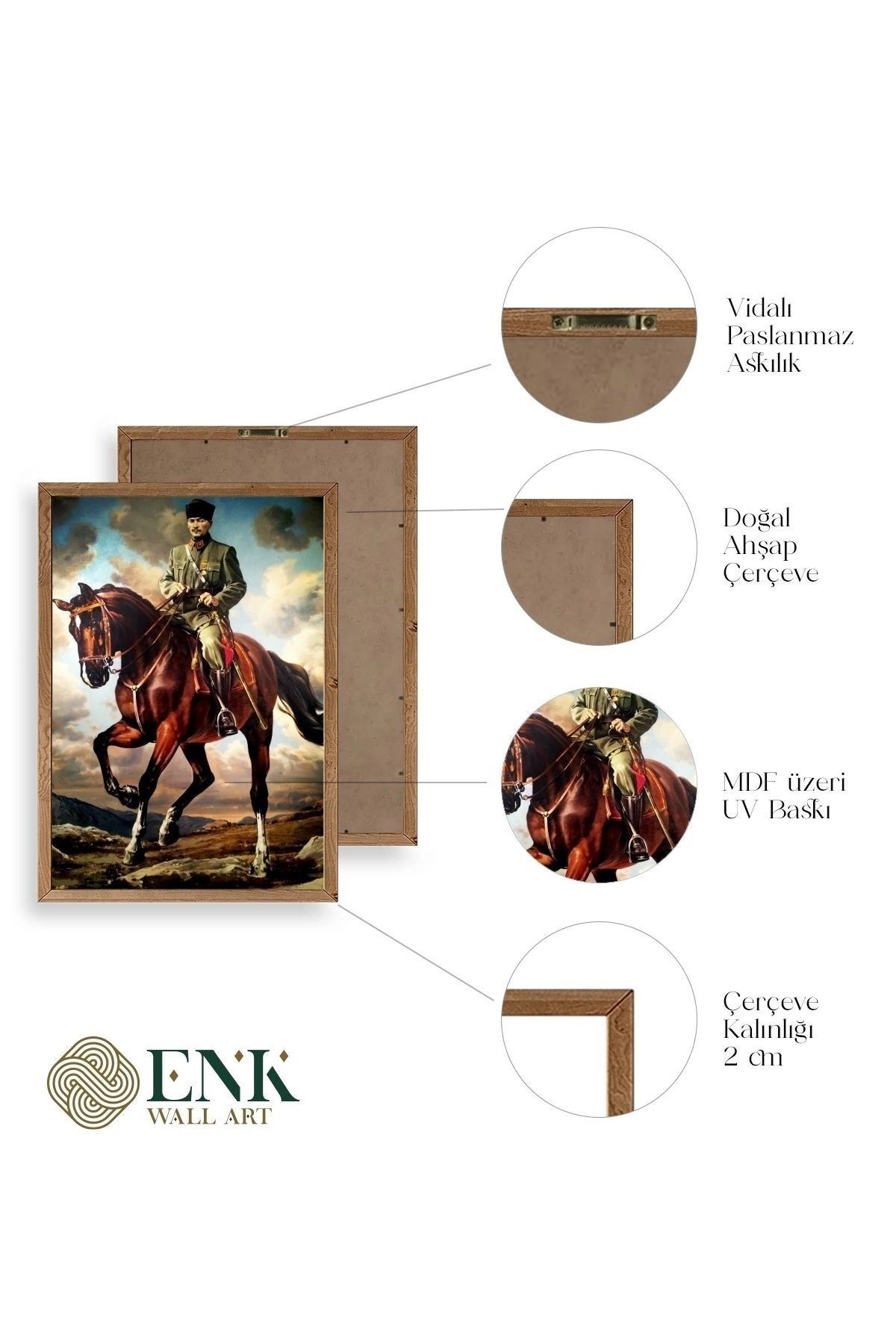 Atatürk Ahşap Çerçeveli Tablo 17 x 23