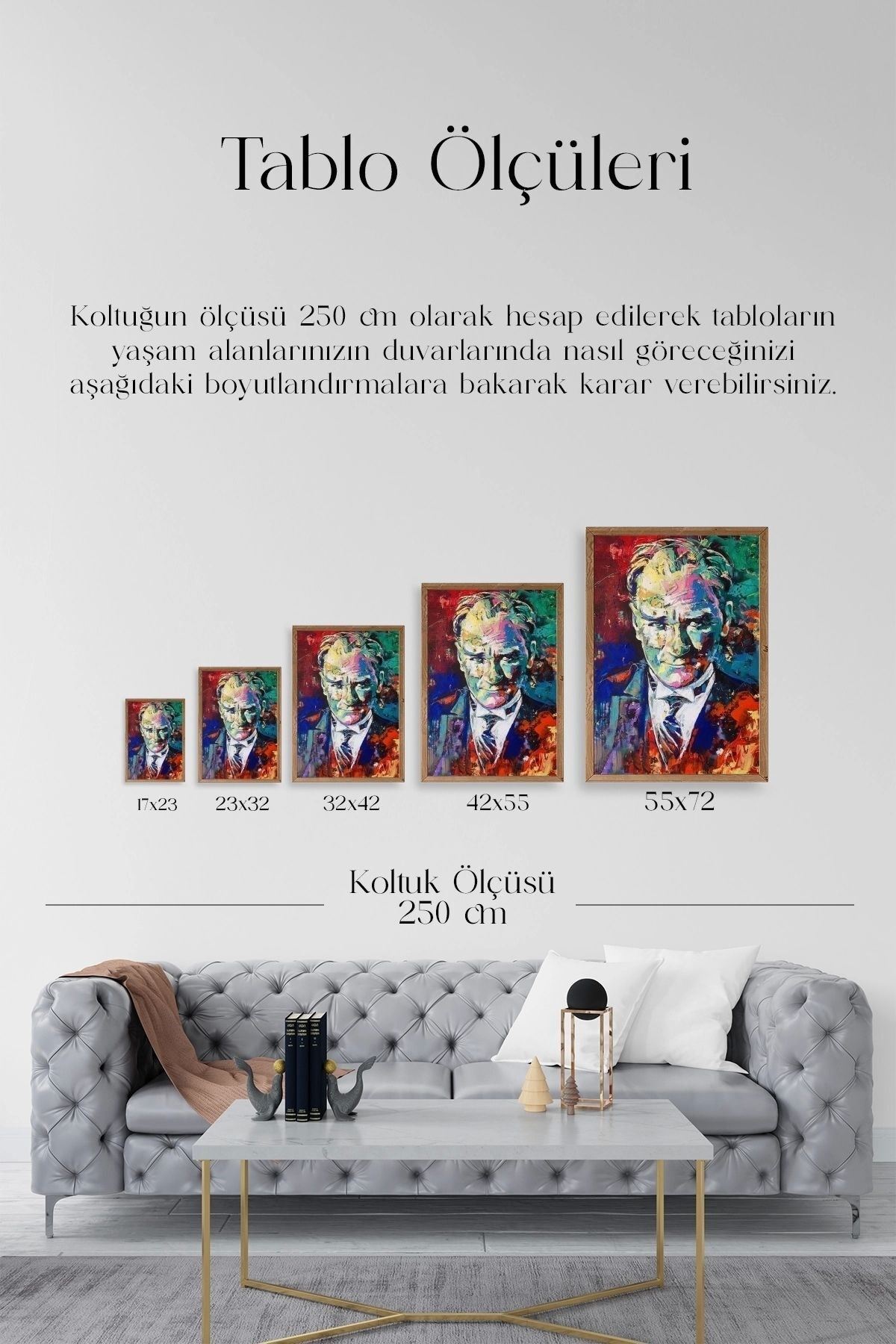 Atatürk Ahşap Çerçeveli Tablo 30 x 42