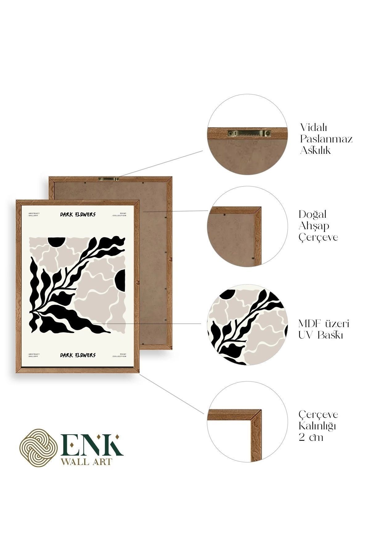 Çiçek Ahşap Çerçeveli Tablo 17 x 23