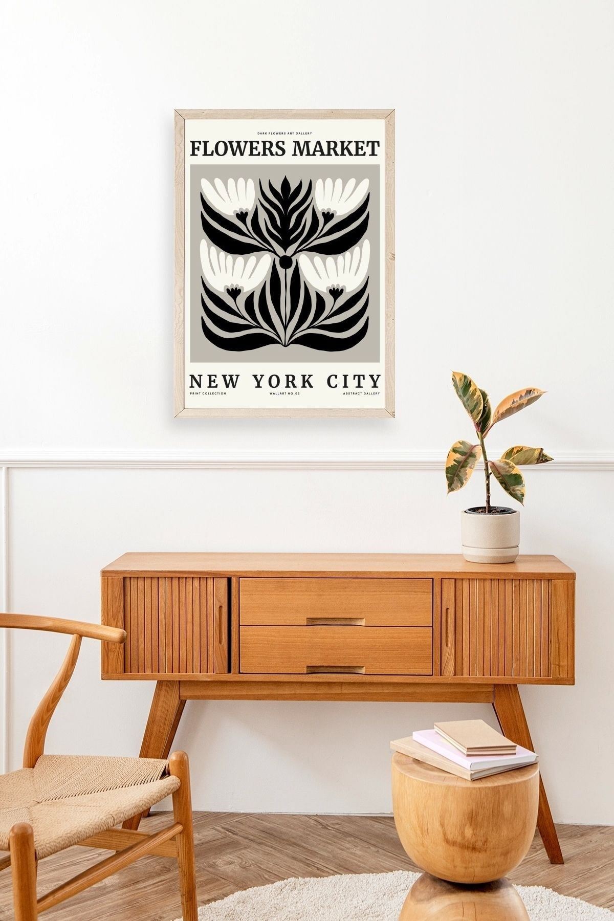 Çiçek Ahşap Çerçeveli Tablo 50 x 70