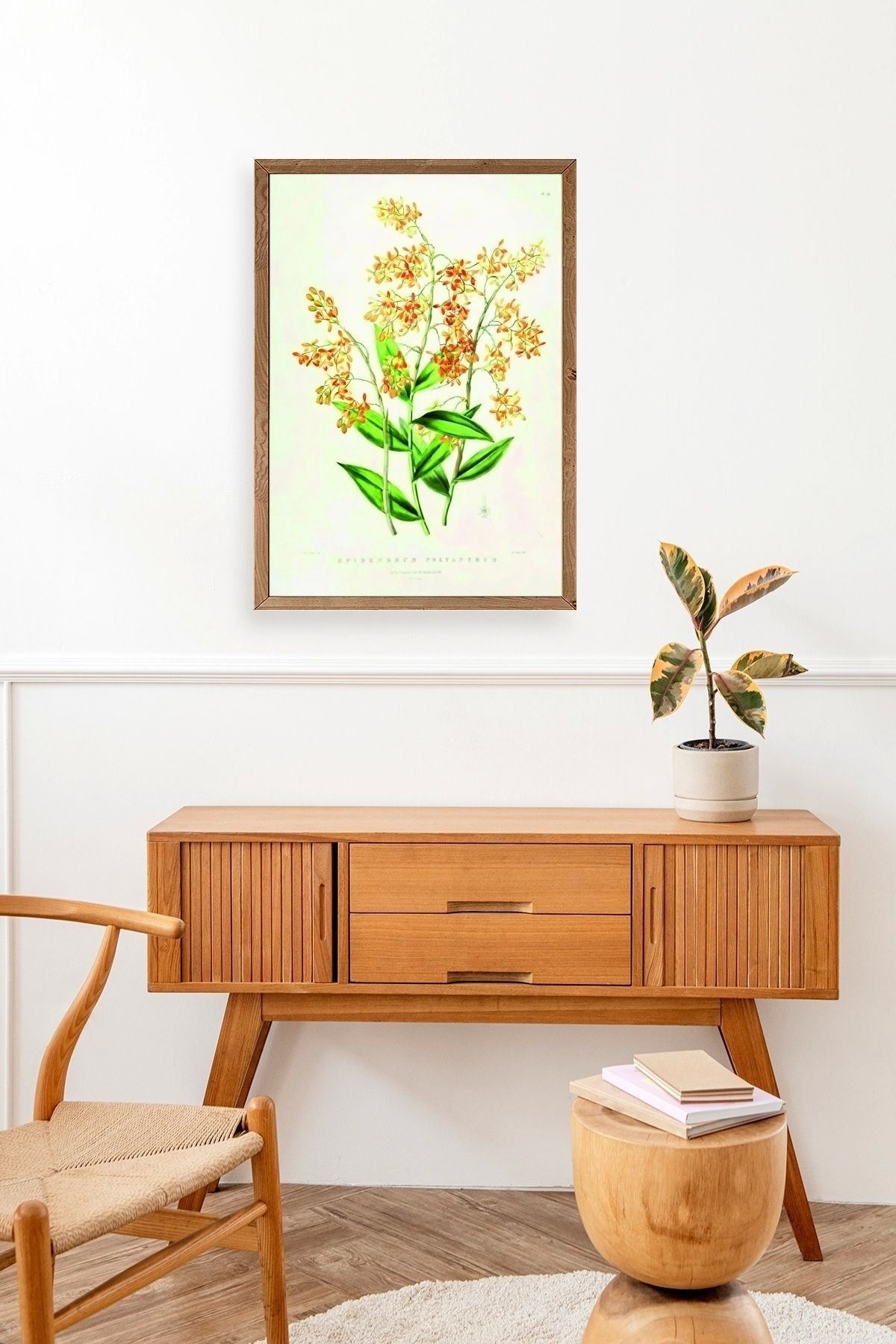 Çiçek Ahşap Çerçeveli Tablo 17 x 23