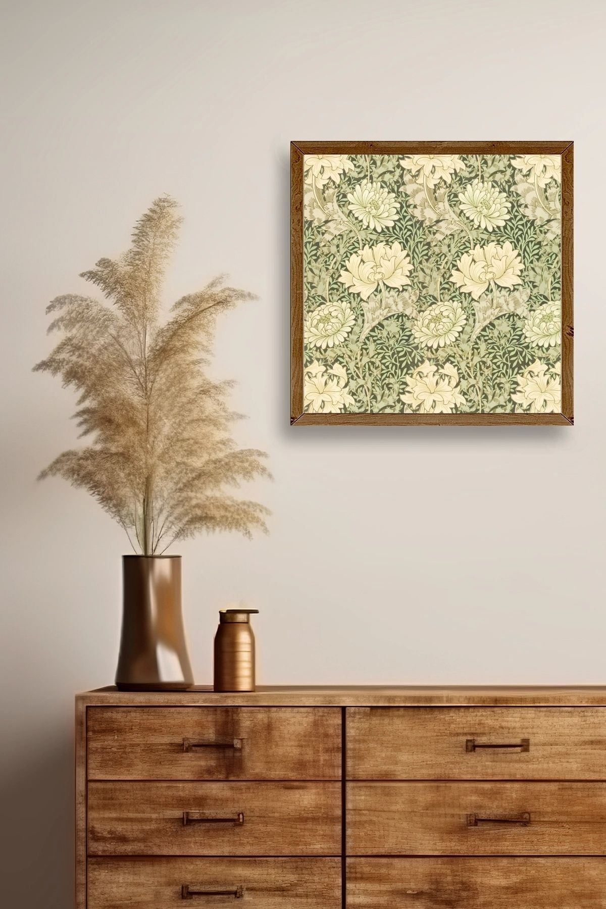 Çiçek Ahşap Çerçeveli Tablo 42 x 42