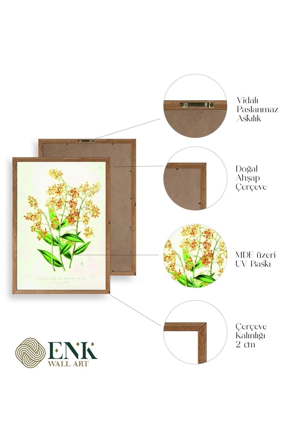 Çiçek Ahşap Çerçeveli Tablo 23 x 30