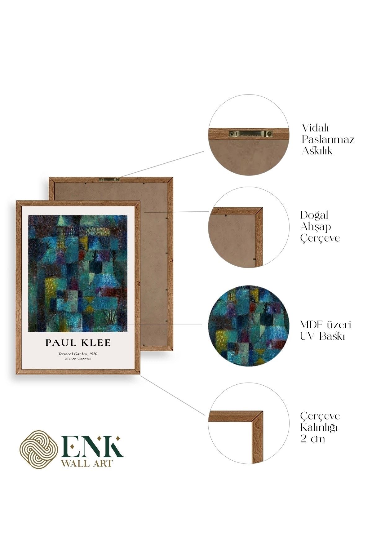 Paul Klee Ahşap Çerçeveli Tablo 17 x 23