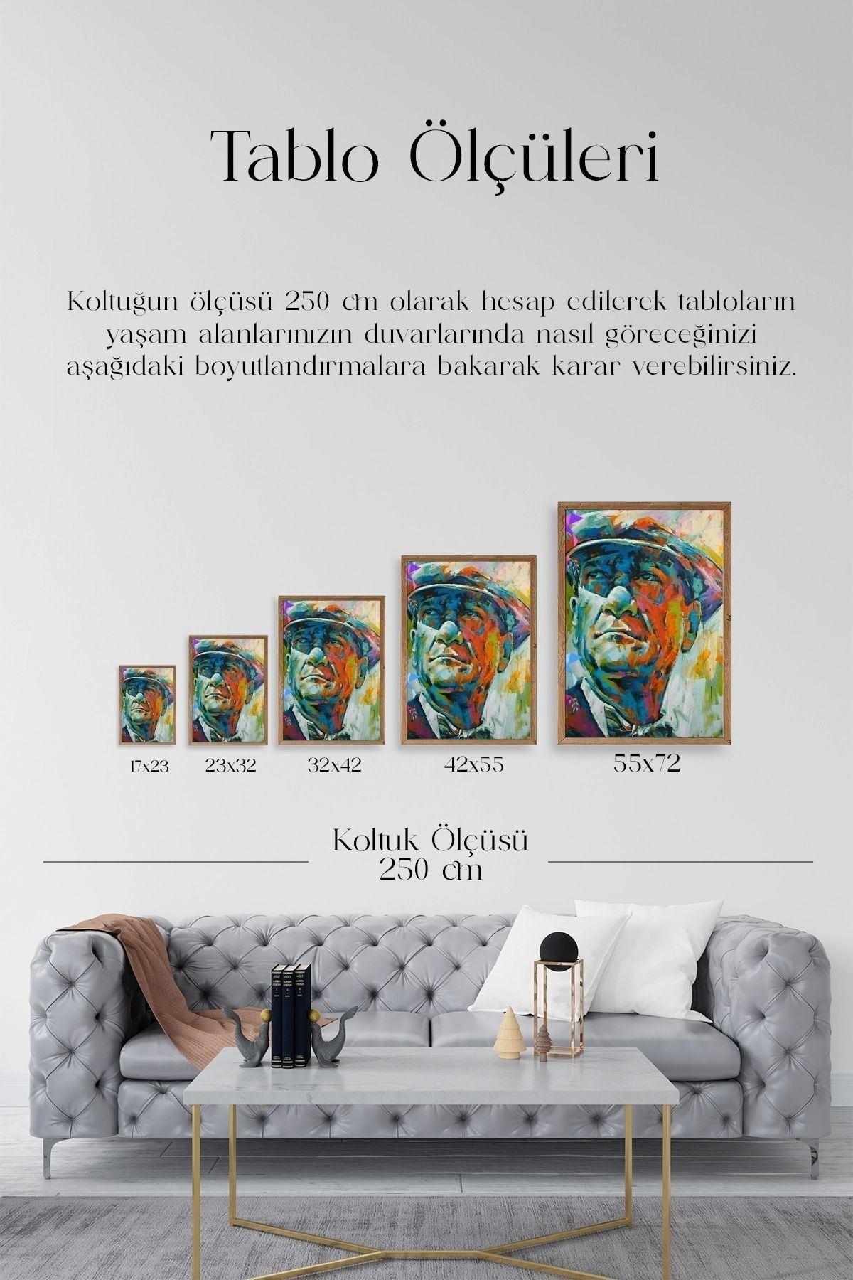 Atatürk Ahşap Çerçeveli Tablo 30 x 42