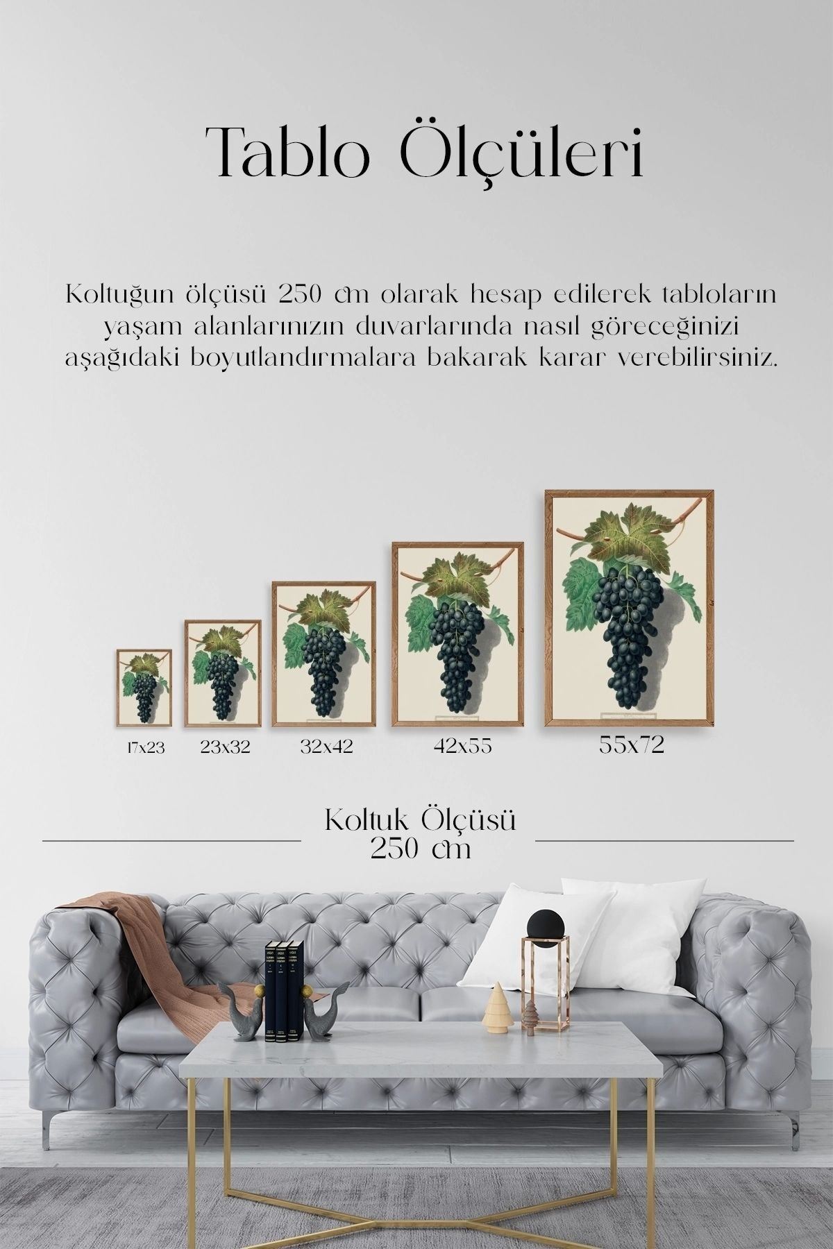 Üzüm Ahşap Çerçeveli Tablo 23 x 30