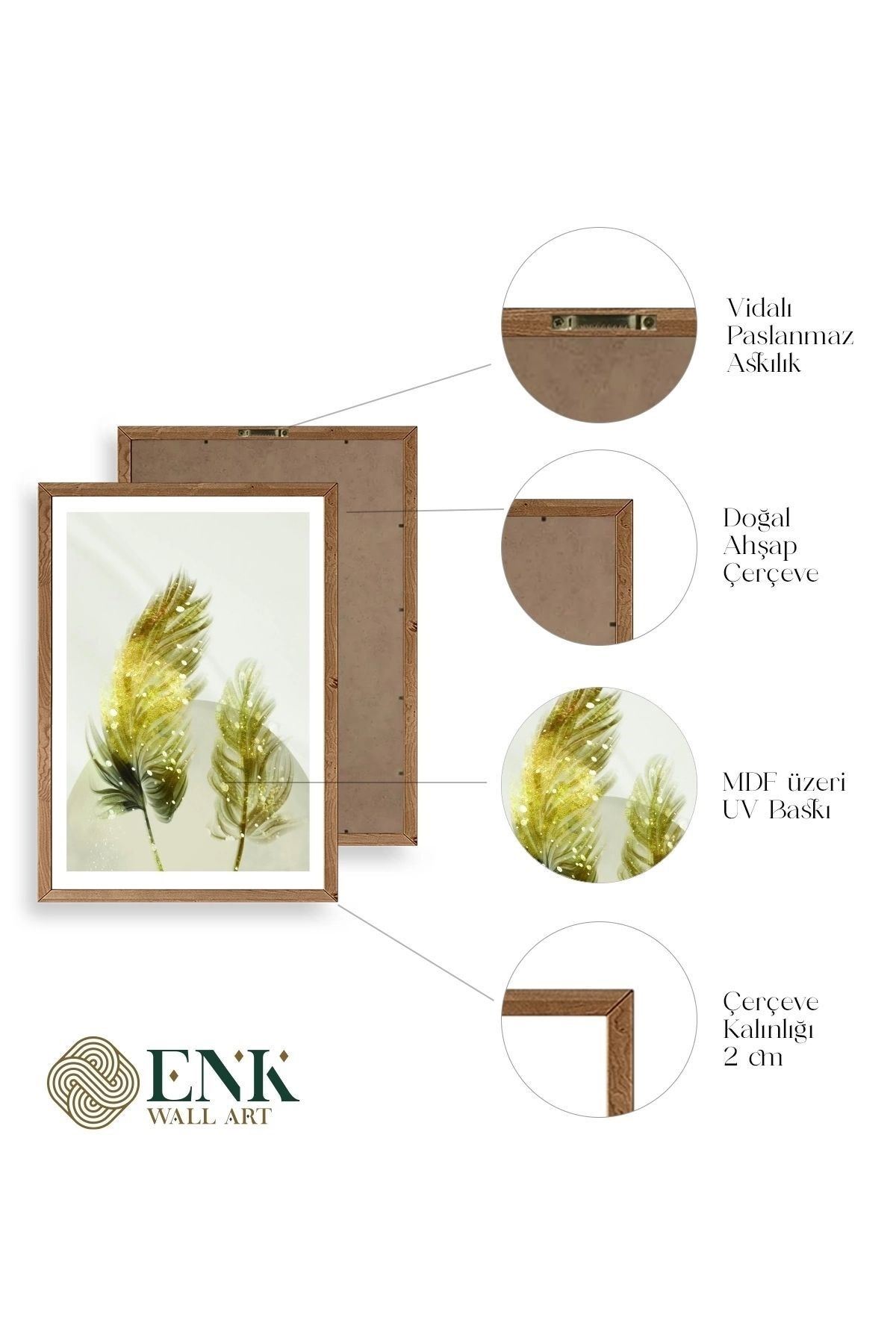 Manzara Üçlü Ahşap Çerçeveli Tablo 17 x 23