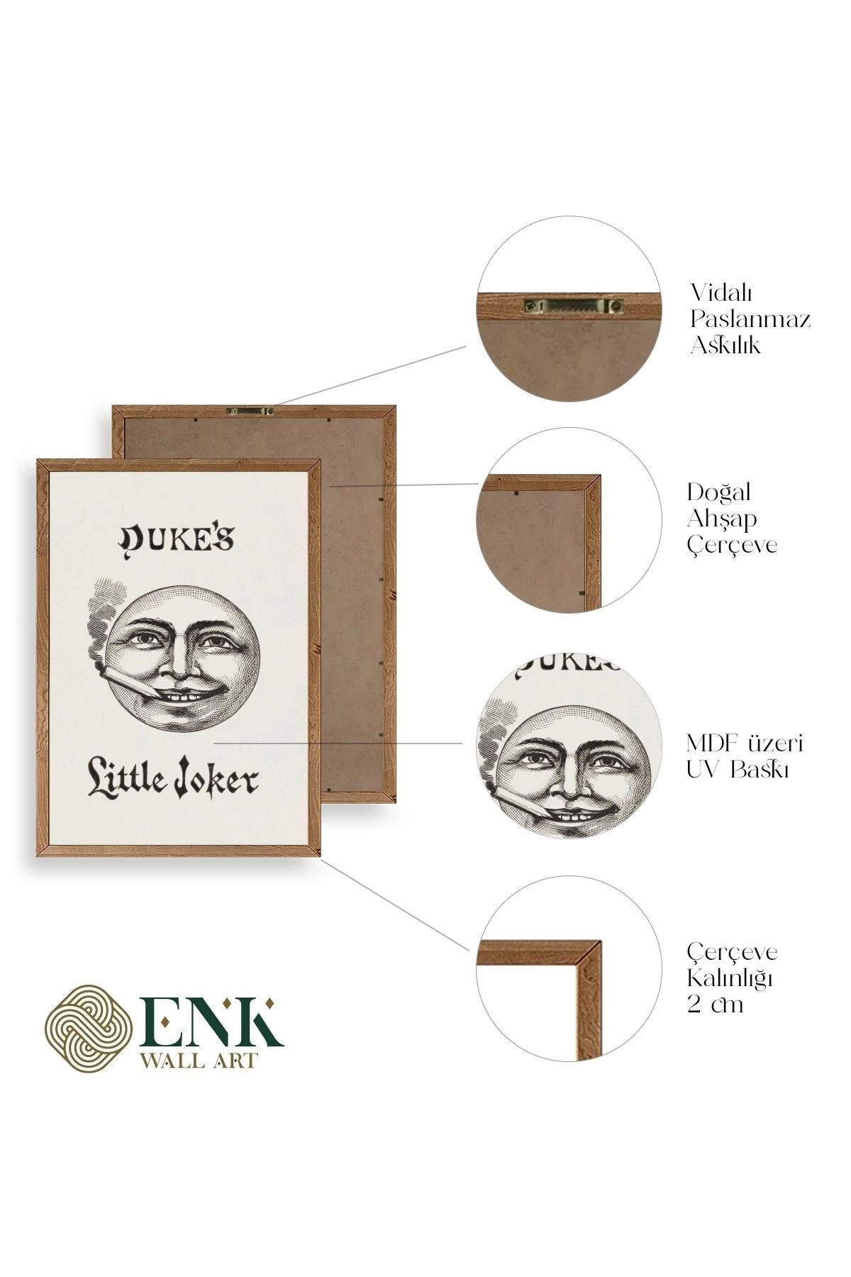 Duke's Little Joker Ahşap Çerçeveli Tablo 30 x 42