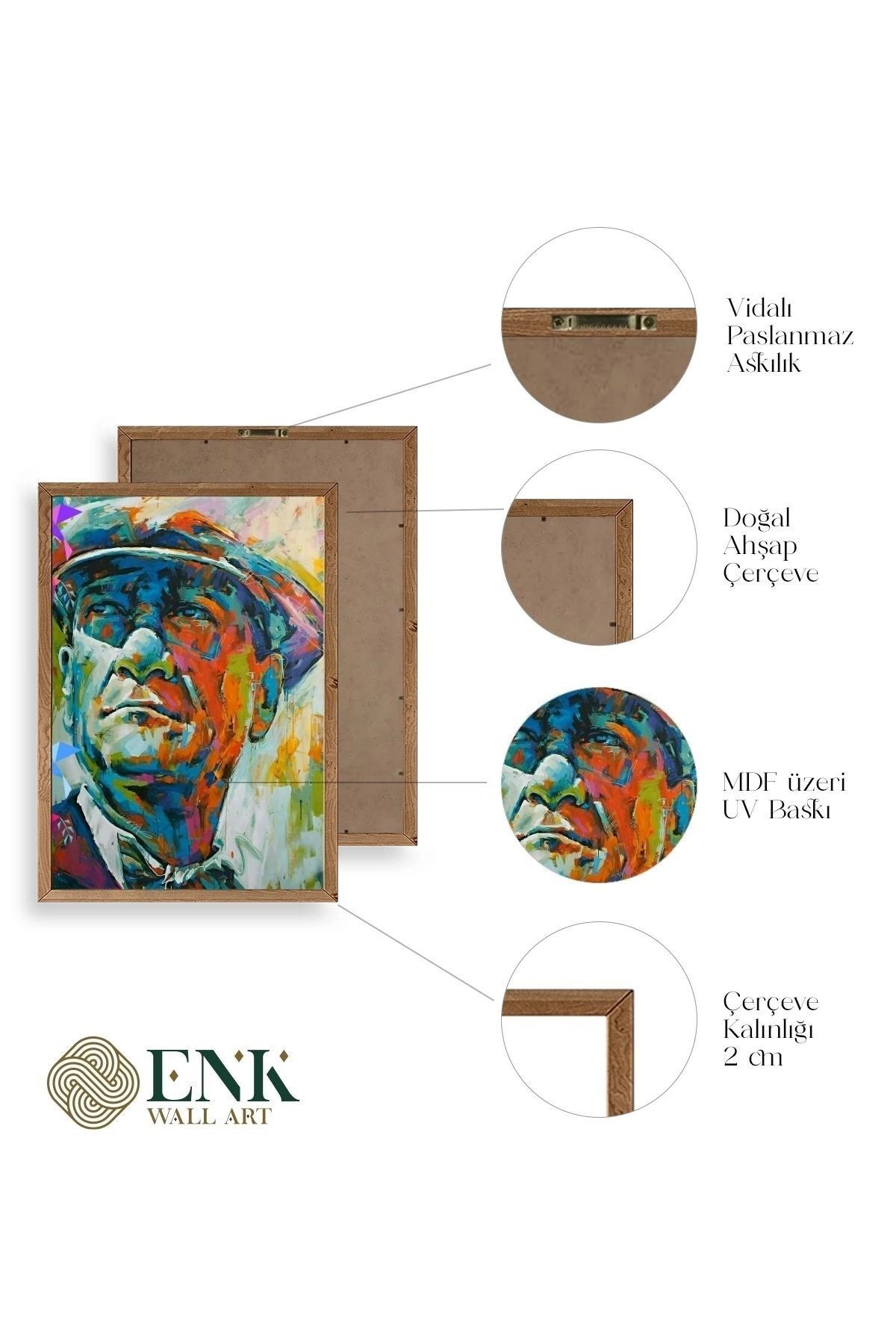Atatürk Ahşap Çerçeveli Tablo 23 x 30