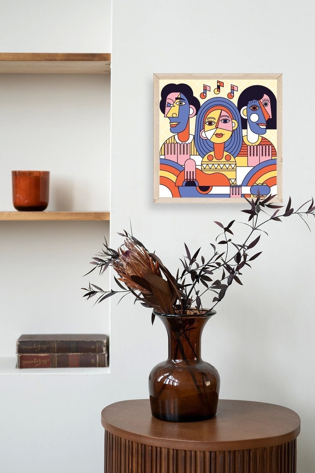 Modern Ahşap Çerçeveli Tablo 23 x 23