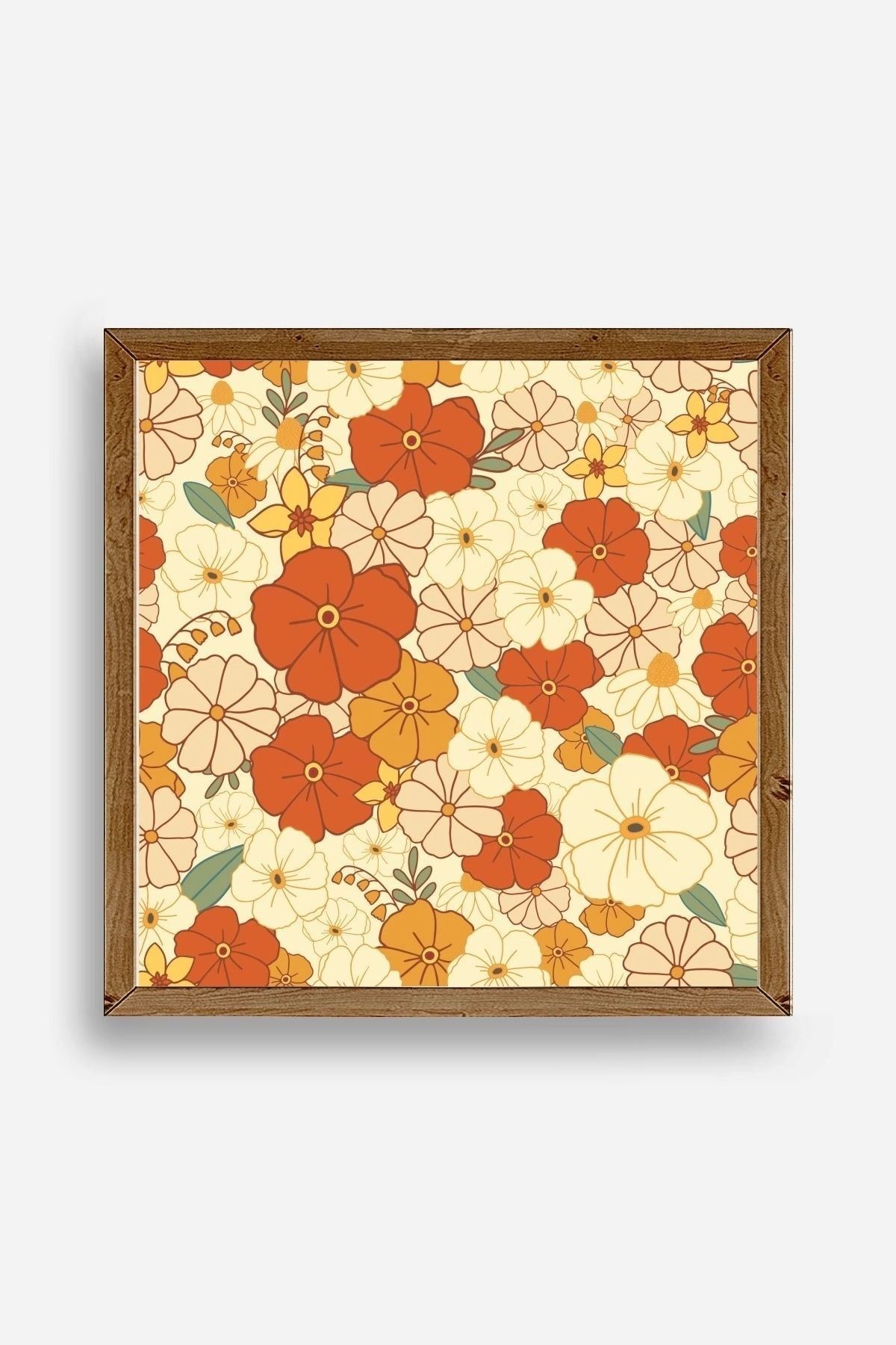 Çiçek Ahşap Çerçeveli Tablo 23 x 23