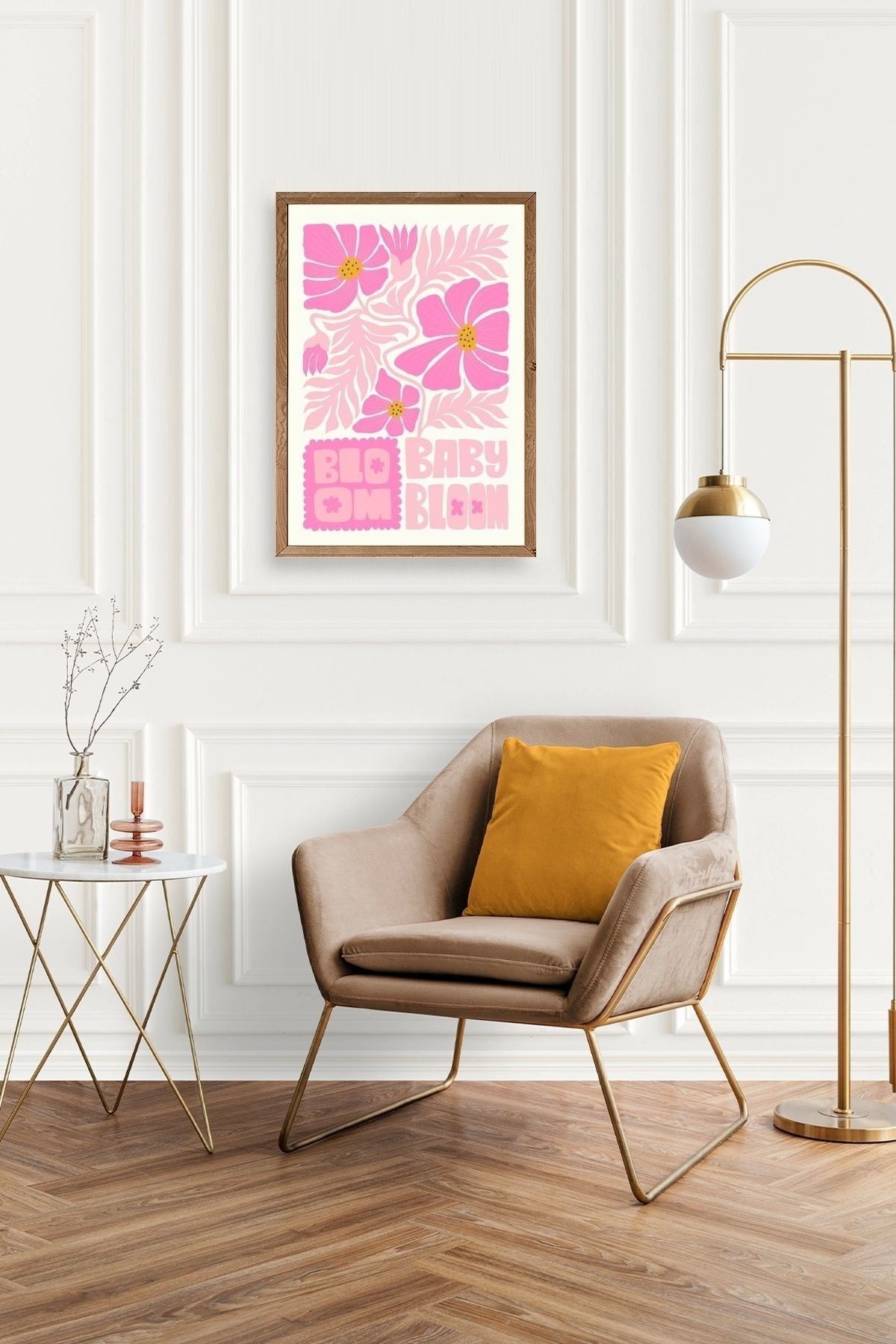 Çiçek Ahşap Çerçeveli Tablo 30 x 42