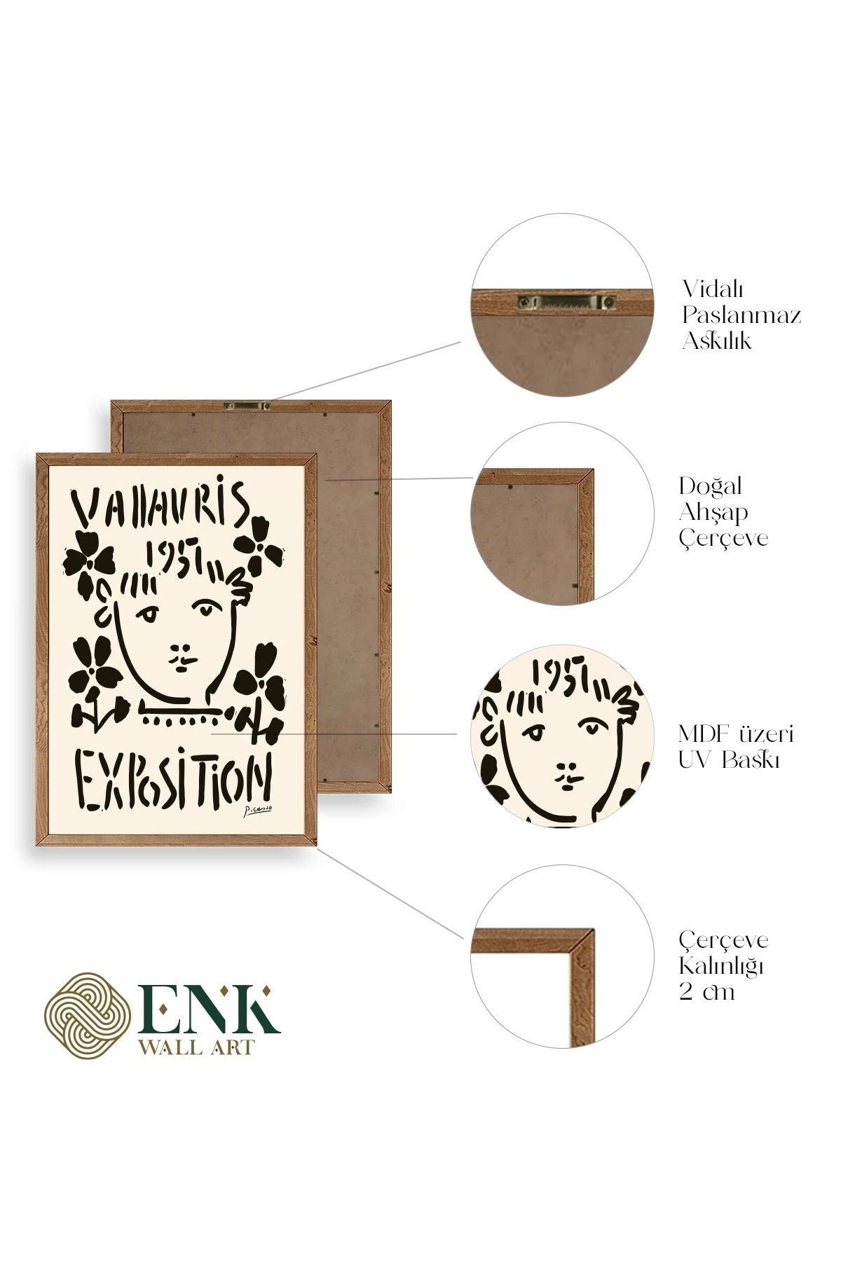 Picasso Ahşap Çerçeveli Tablo 50 x 70