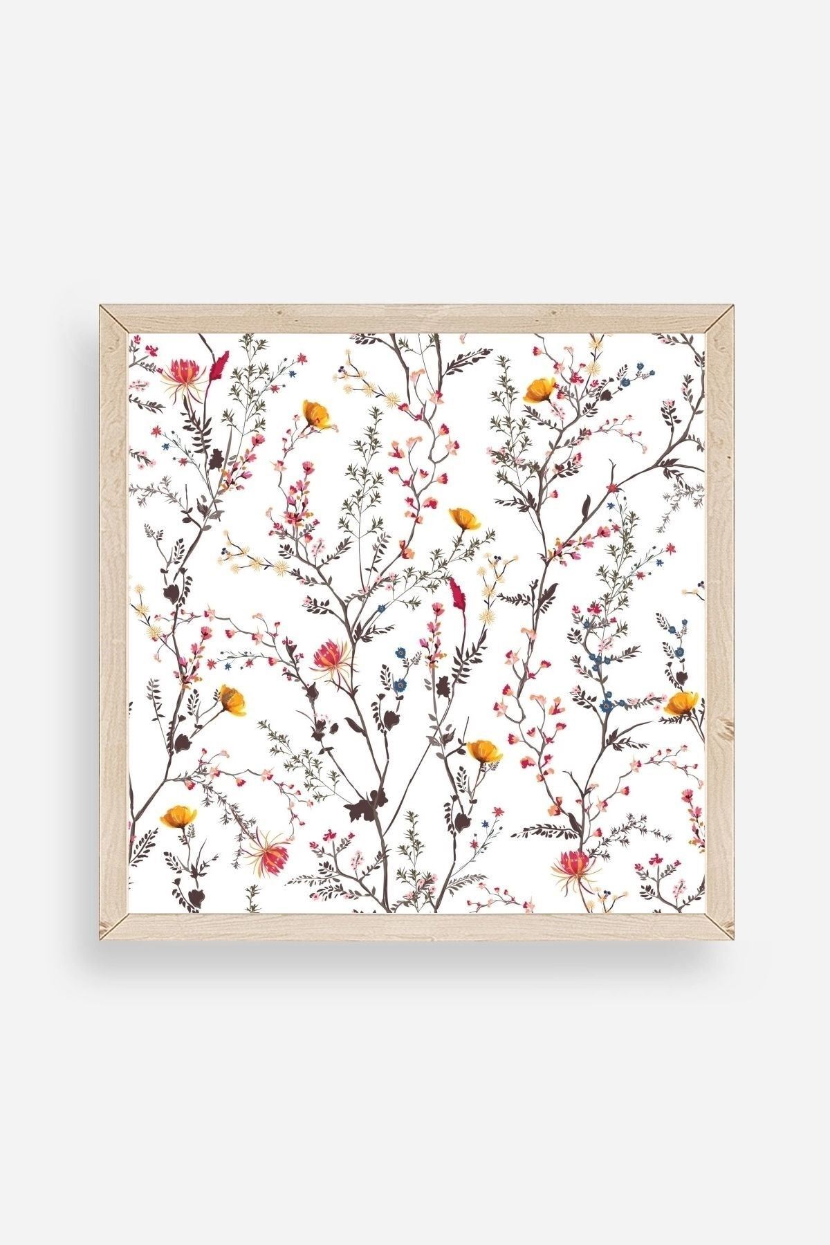 Yaprak Ahşap Çerçeveli Tablo 23 x 23