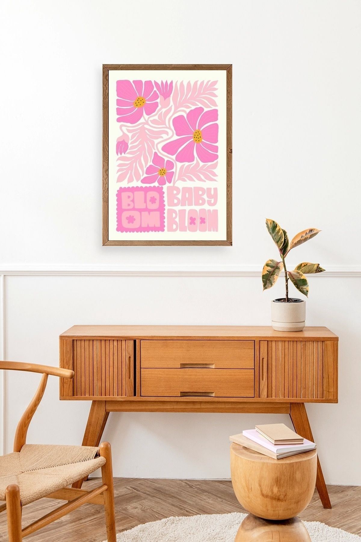 Çiçek Ahşap Çerçeveli Tablo 50 x 70