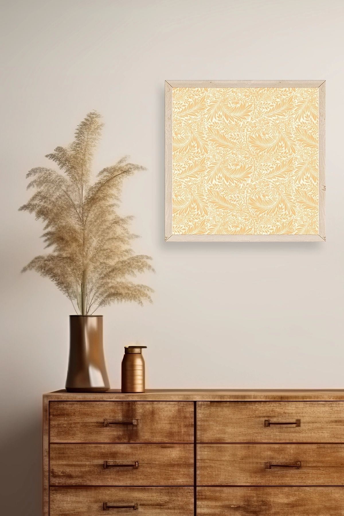 Yaprak Ahşap Çerçeveli Tablo 42 x 42